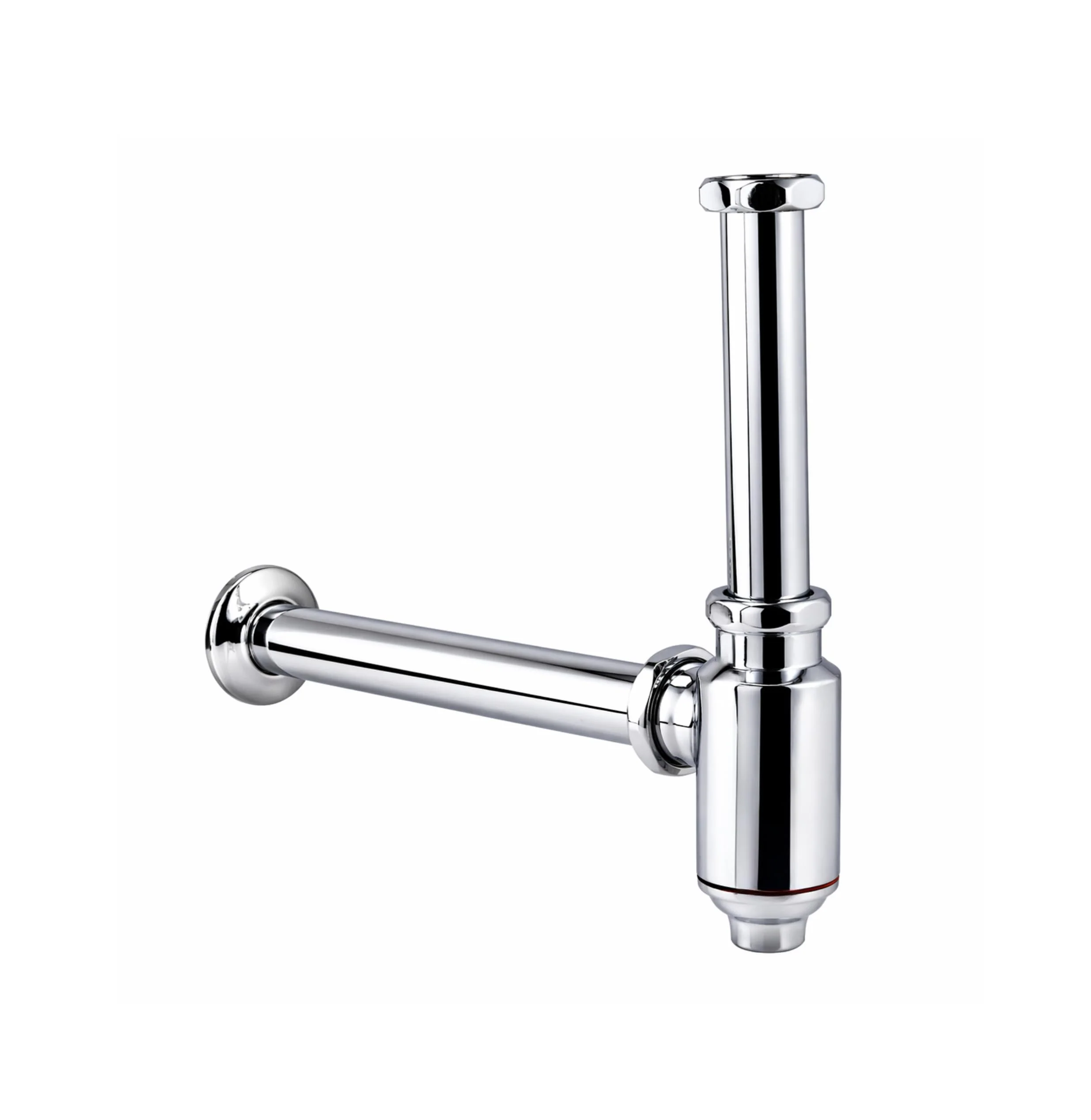 12 inch Crystall Brass Silver Bottle Trap with Flange