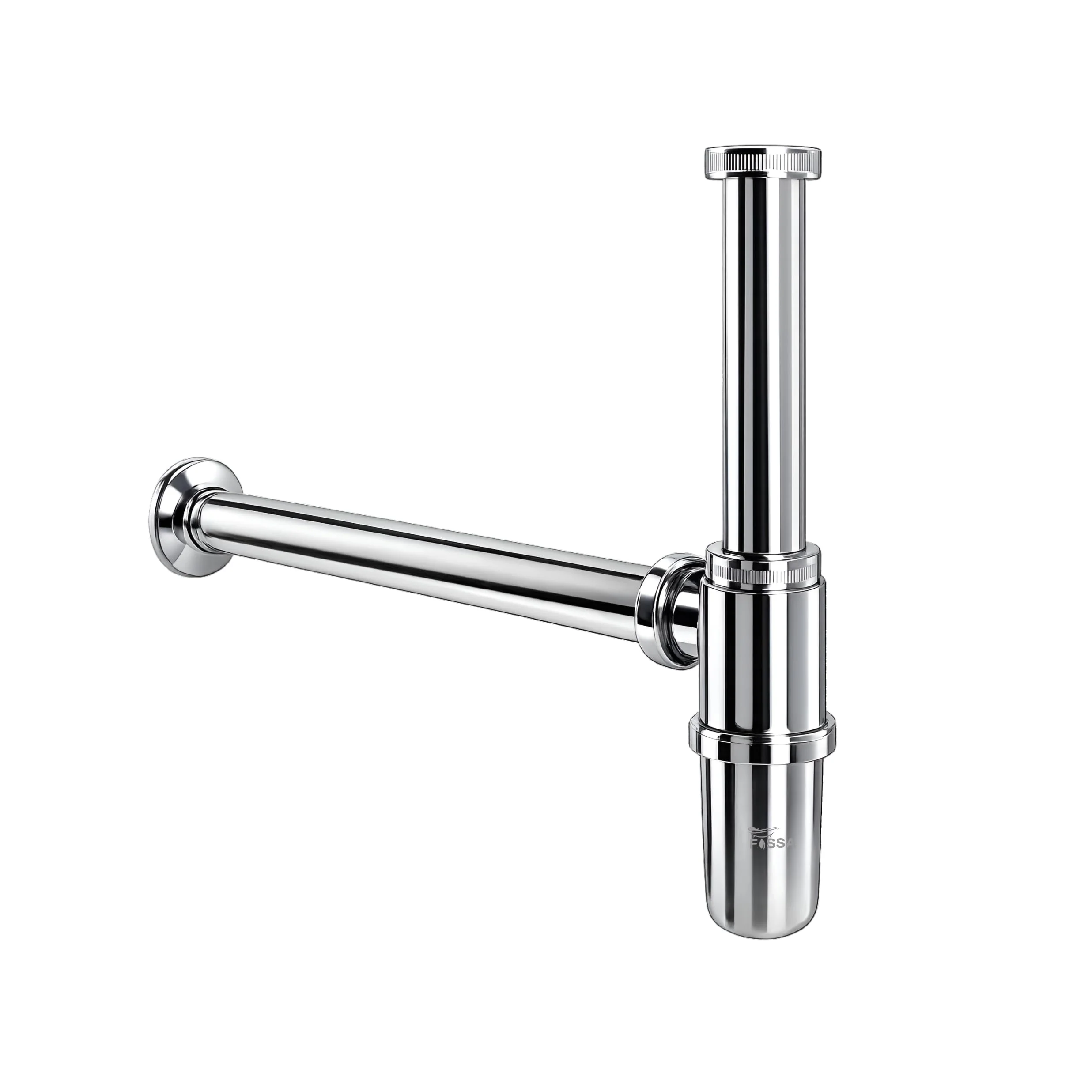 12 inch Etios Brass Silver Bottle Trap with Flange