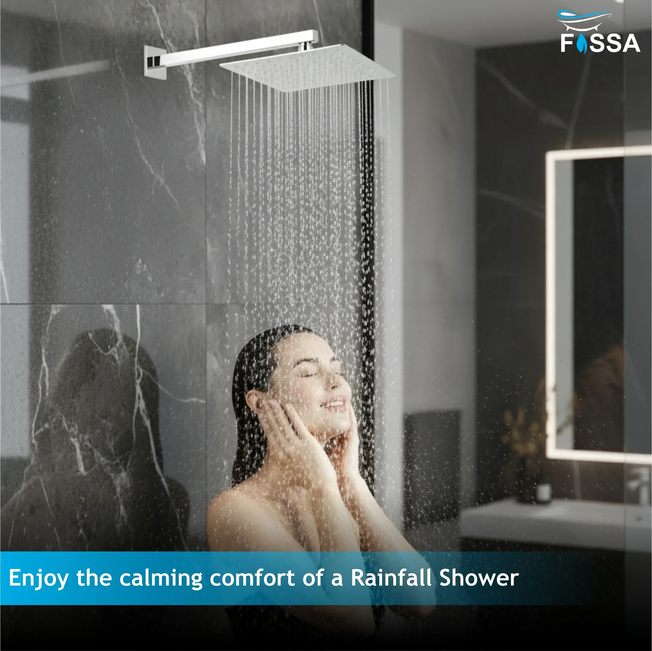 Ultra (8x8 Inches) 304- Grade Stainless Steel Chrome Finish Overhead Shower Without Arm - Image 9