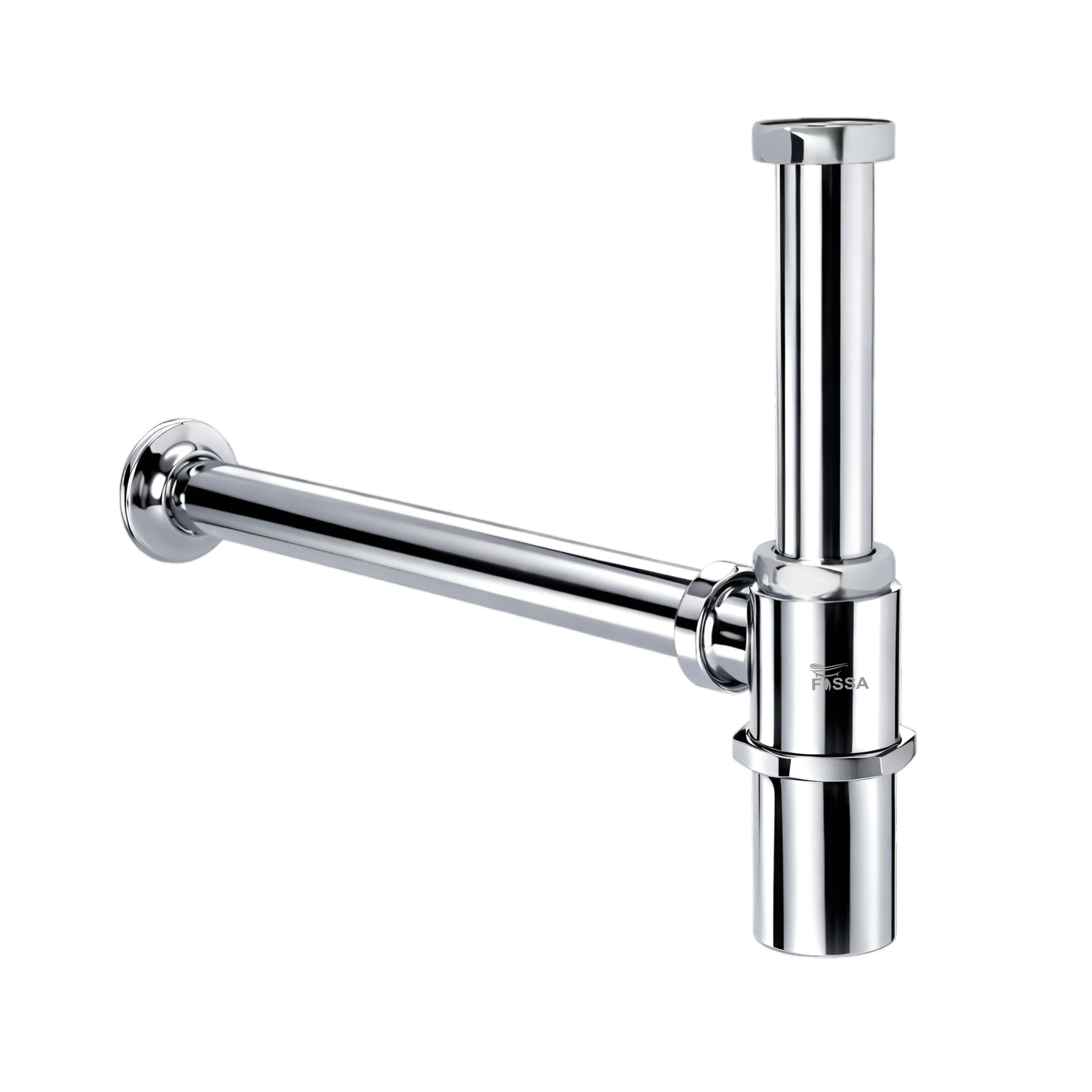 12 inch Zibon Brass Silver Bottle Trap with Flange