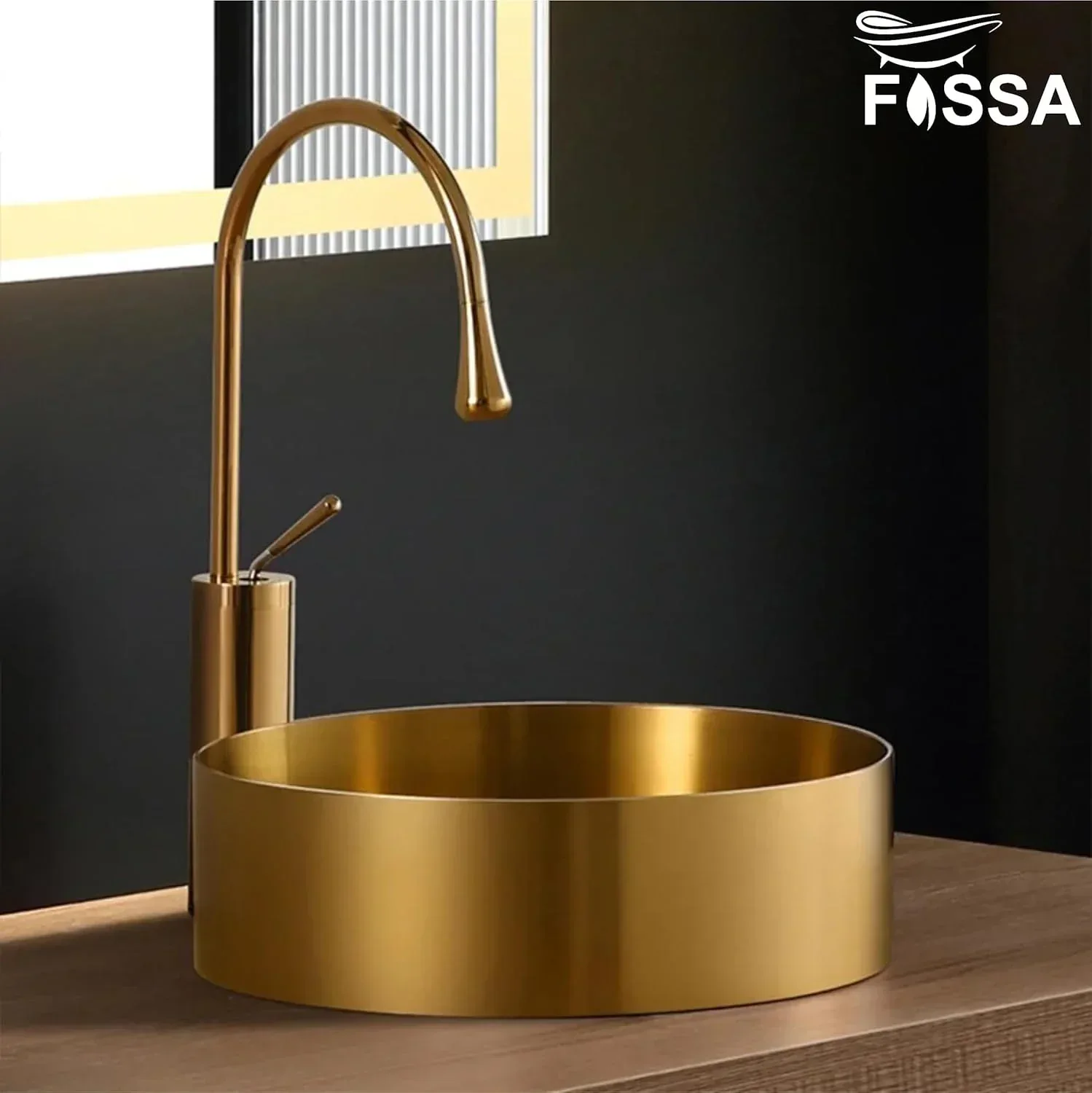 Wash Basin 304 15x15x4 Inch Gold Stainless Steel Table Top For Bathroom - Image 3