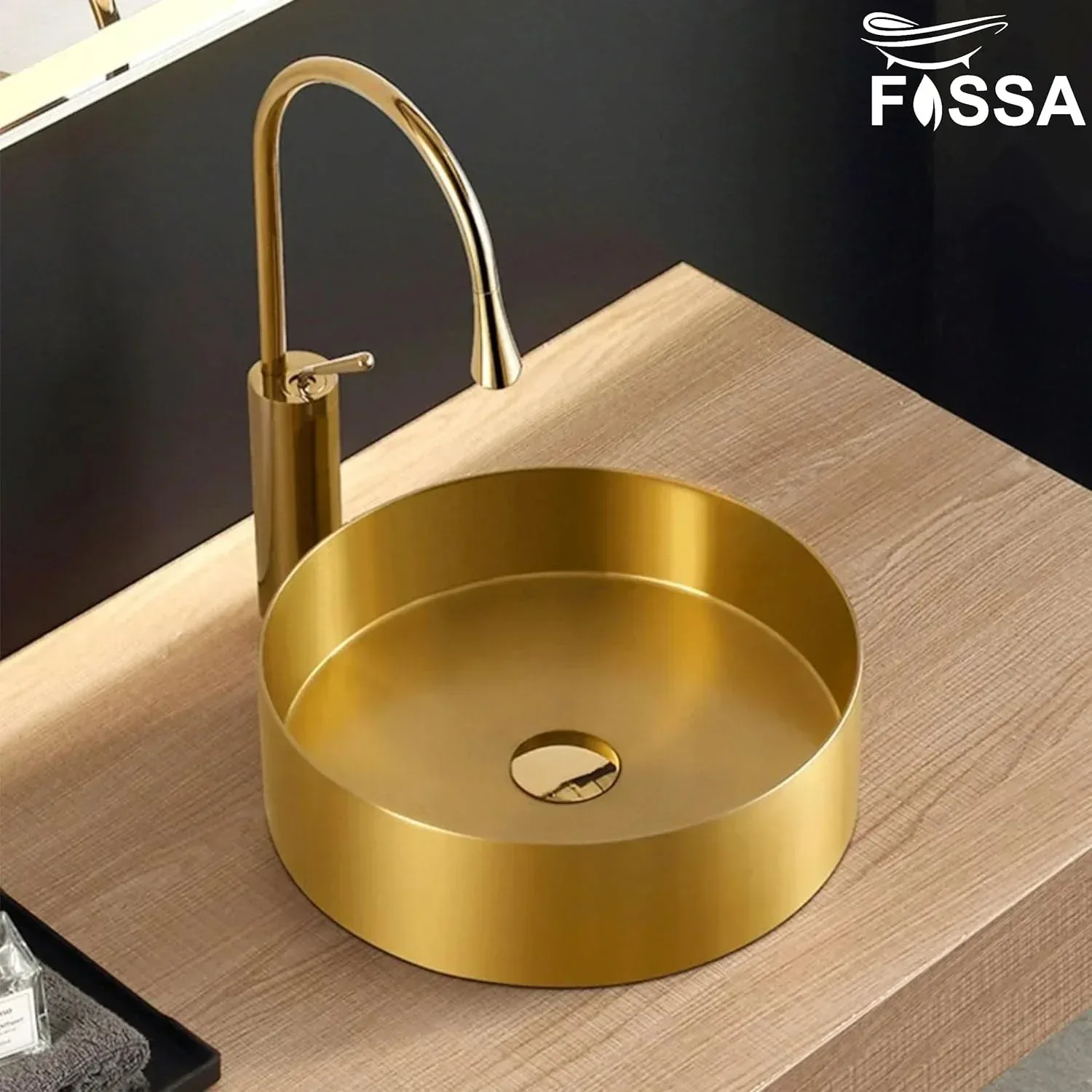 Wash Basin 304 15x15x4 Inch Gold Stainless Steel Table Top For Bathroom - Image 6