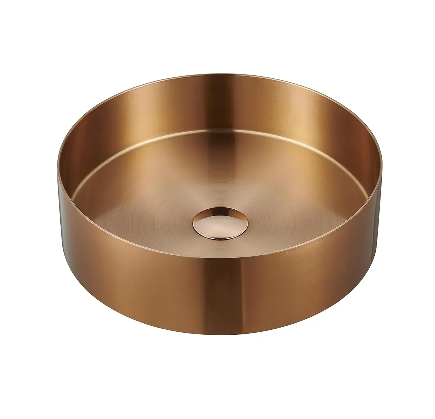 Wash Basin 304 15x15x4 Inch Rose Gold Stainless Steel Table Top For Bathroom
