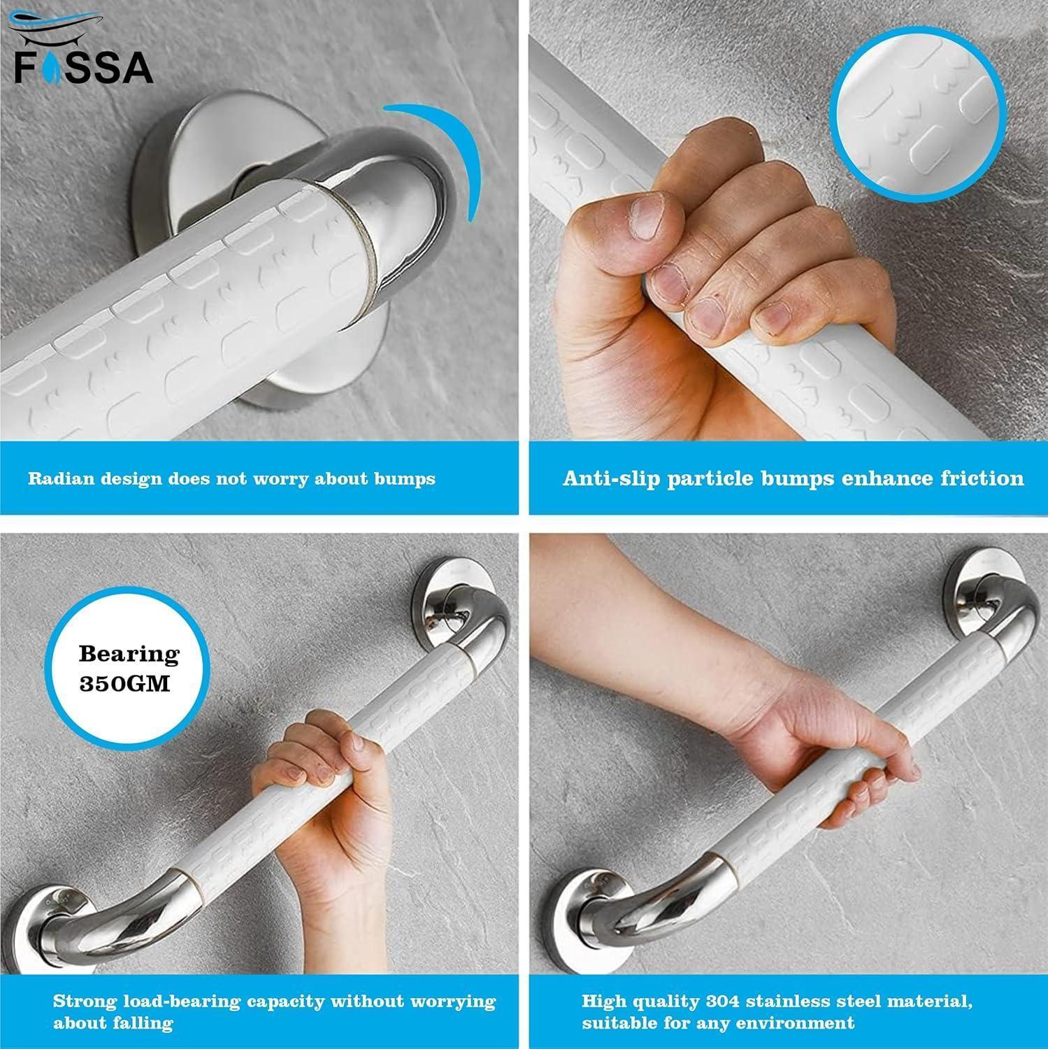 12 Inch 304 Stainless Steel Bathroom Grab Bar – Silver - Image 3