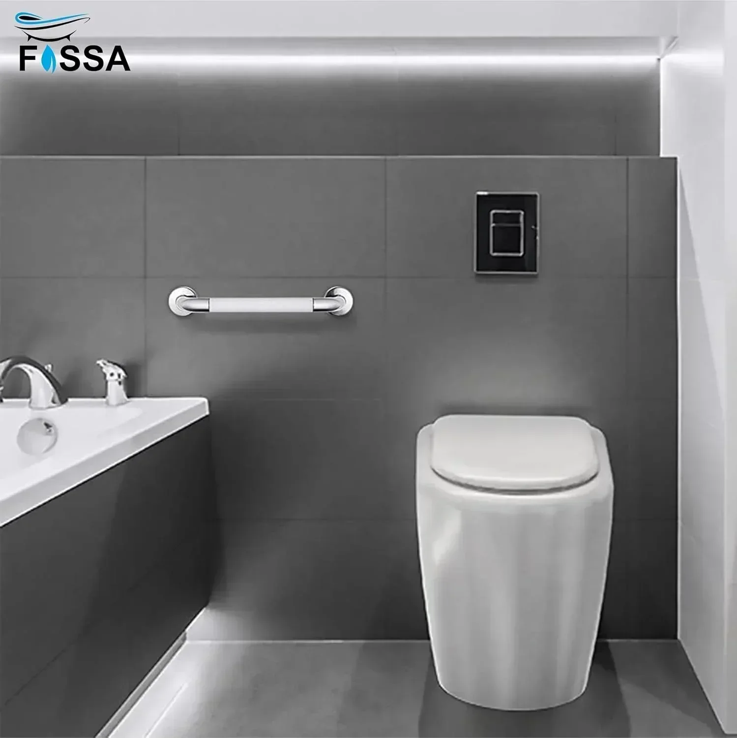 12 Inch 304 Stainless Steel Bathroom Grab Bar – Silver - Image 5