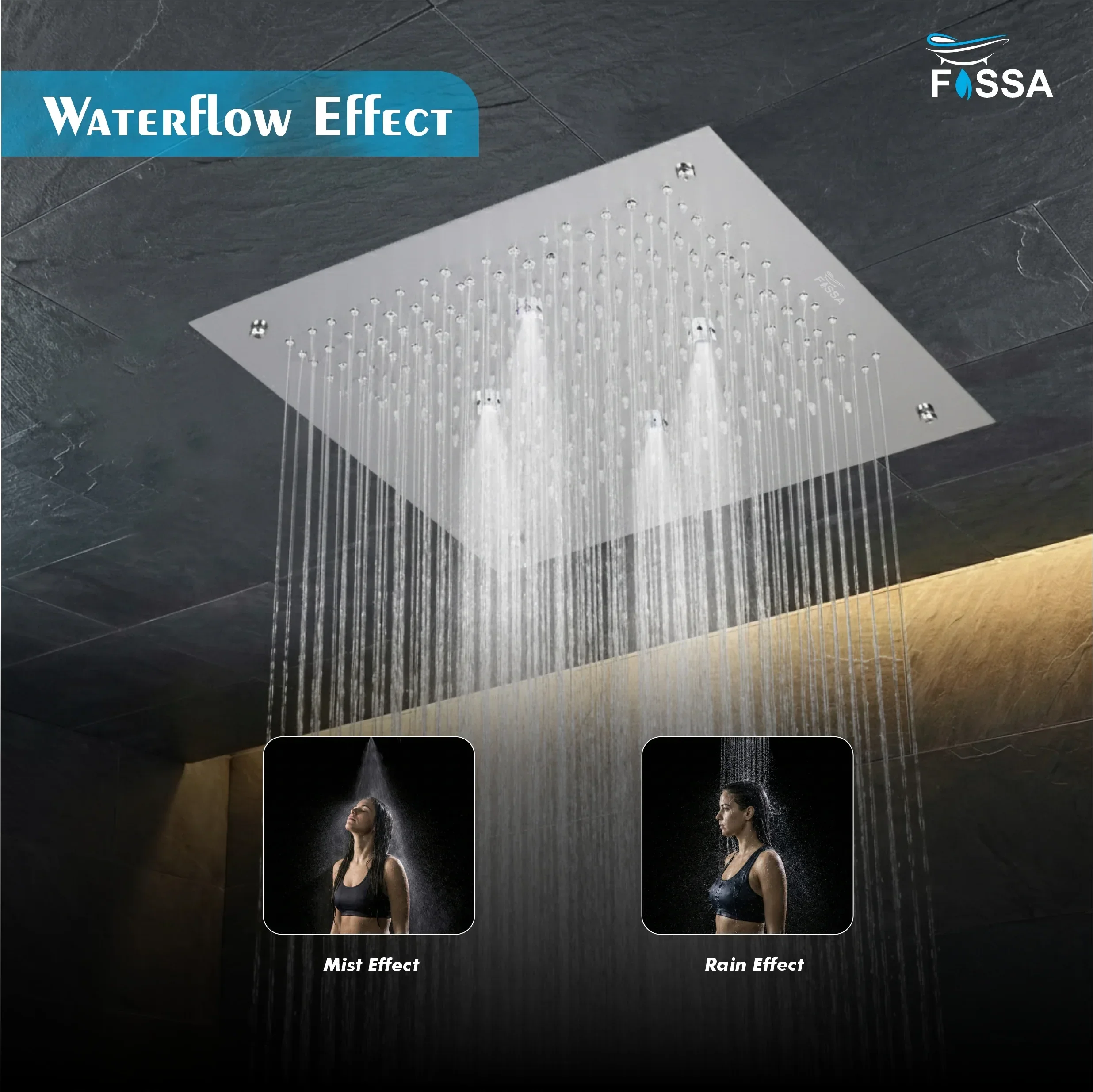 304 Stainless Steel Ceiling Overhead Shower (16x16 Inch) - Image 2