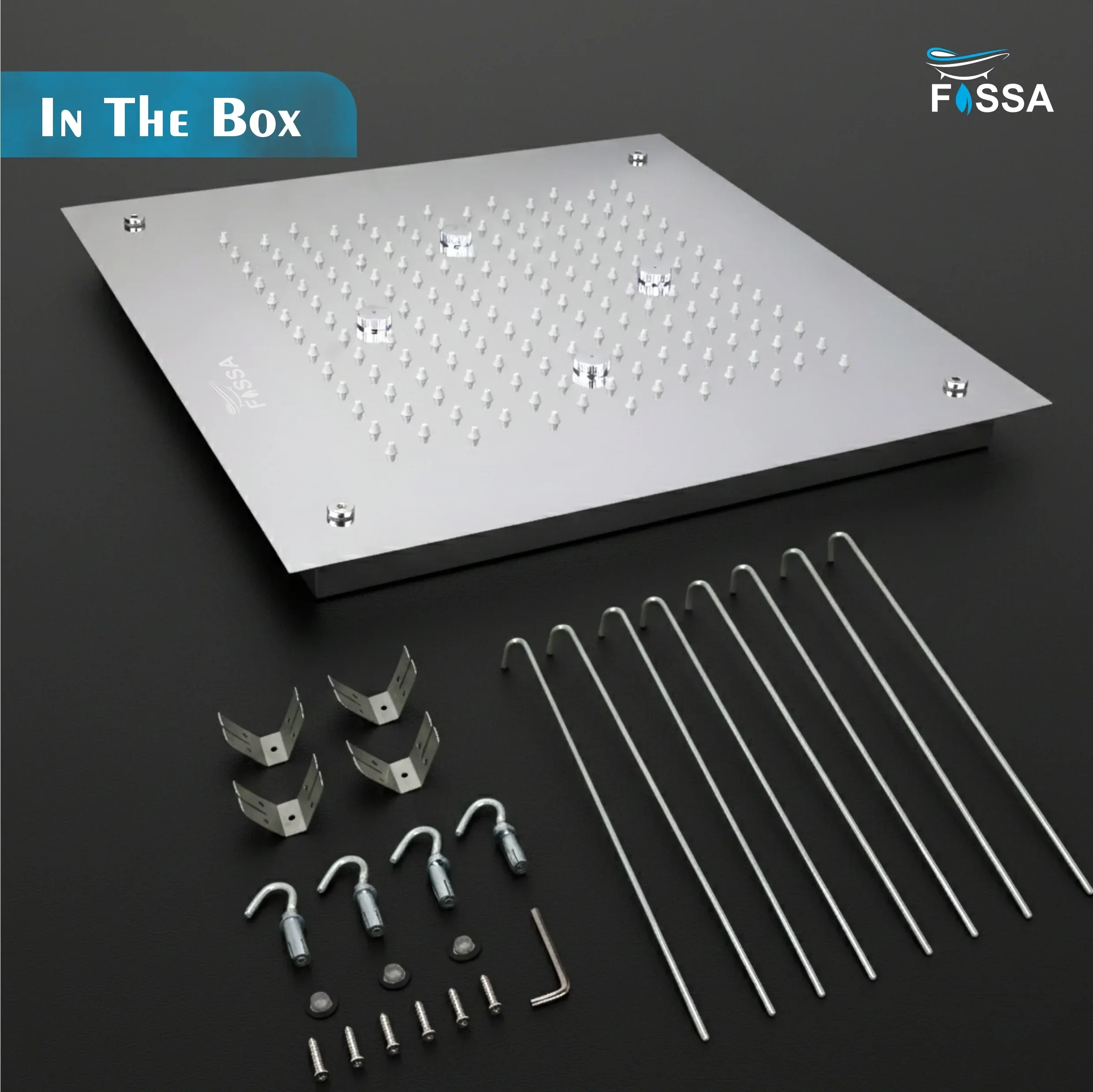 304 Stainless Steel Ceiling Overhead Shower (16x16 Inch) - Image 6