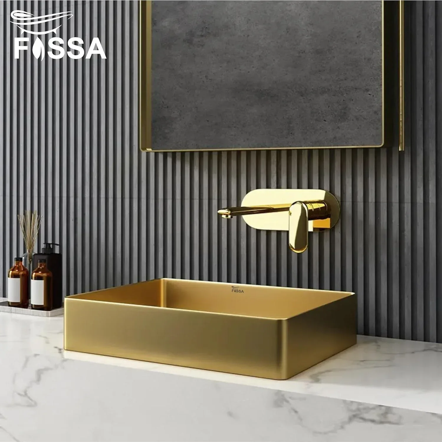 Wash Basin 304 Luxury (18.5x14x04) Inch Gold Stainless Steel Wash Basin Table Top For Bathroom - Image 3