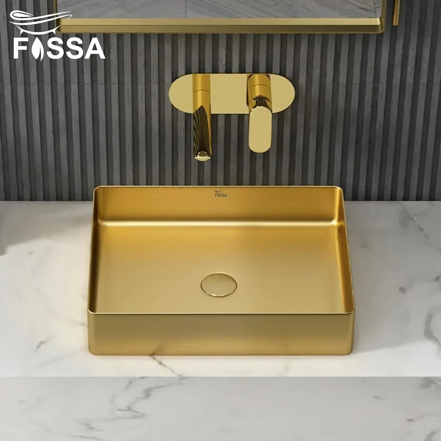 Wash Basin 304 Luxury (18.5x14x04) Inch Gold Stainless Steel Wash Basin Table Top For Bathroom - Image 6