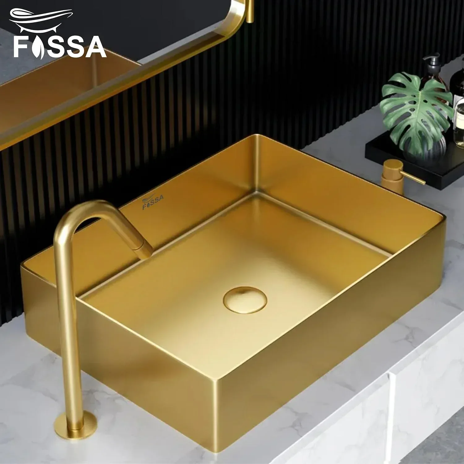 Wash Basin 304 Luxury (18.5x14x04) Inch Gold Stainless Steel Wash Basin Table Top For Bathroom - Image 7