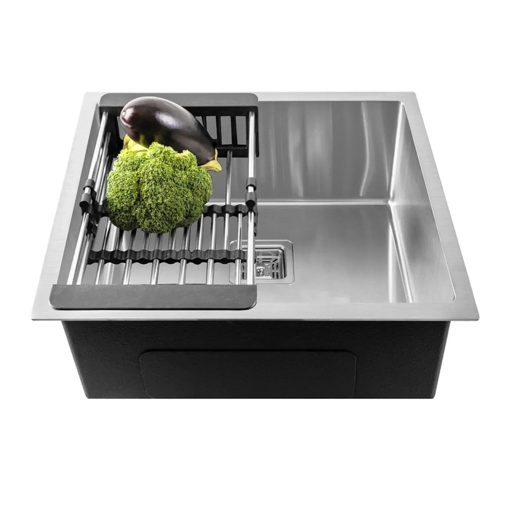 304 Handmade (18 x 16 x 9) Inch Stainless Steel Single Bowl  Silver Kitchen Sink