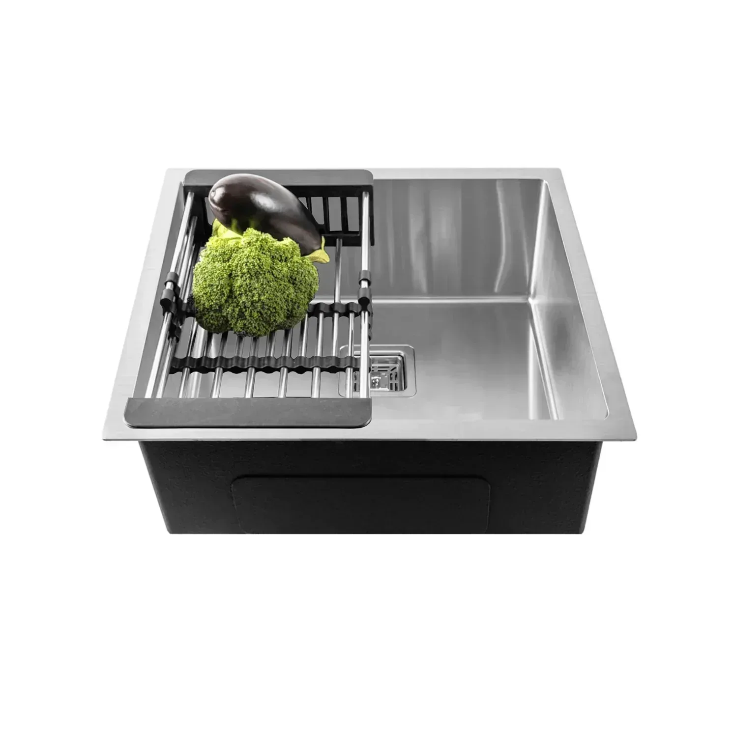 304 Handmade (18x 18 x 9) Stainless Steel Single Bowl  Silver  Kitchen Sink