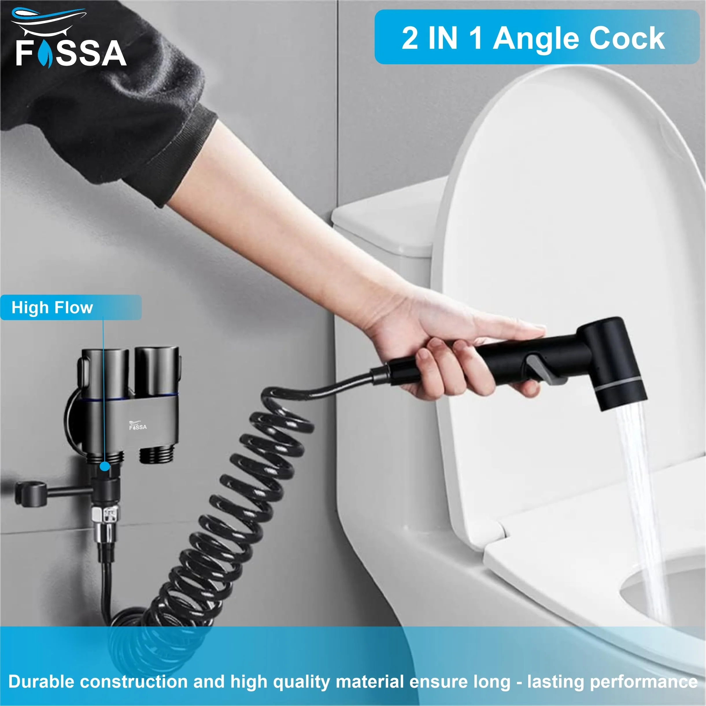 2 in 1 Brass Angle cock Black For Use multi Purpose - Image 3