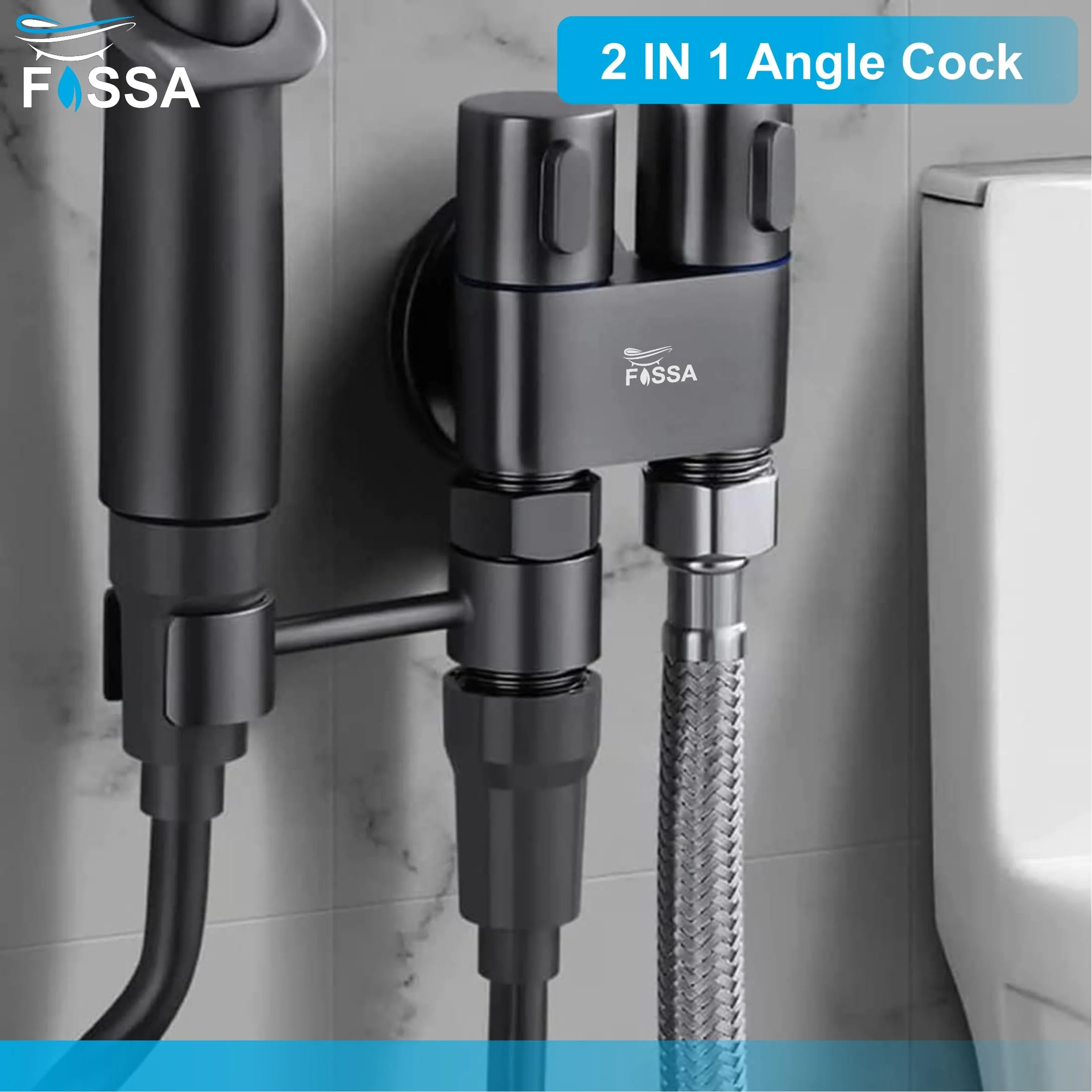2 in 1 Brass Angle cock Black For Use multi Purpose - Image 4