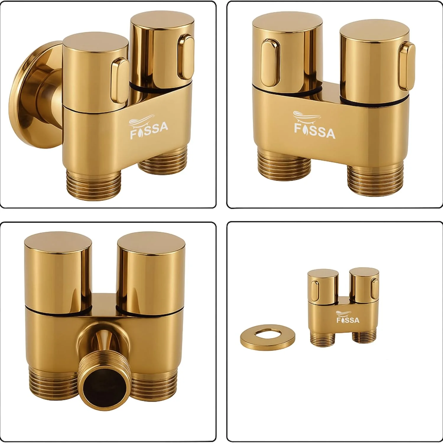 2 in 1 Brass Angle cock Gold For Use multi Purpose - Image 3