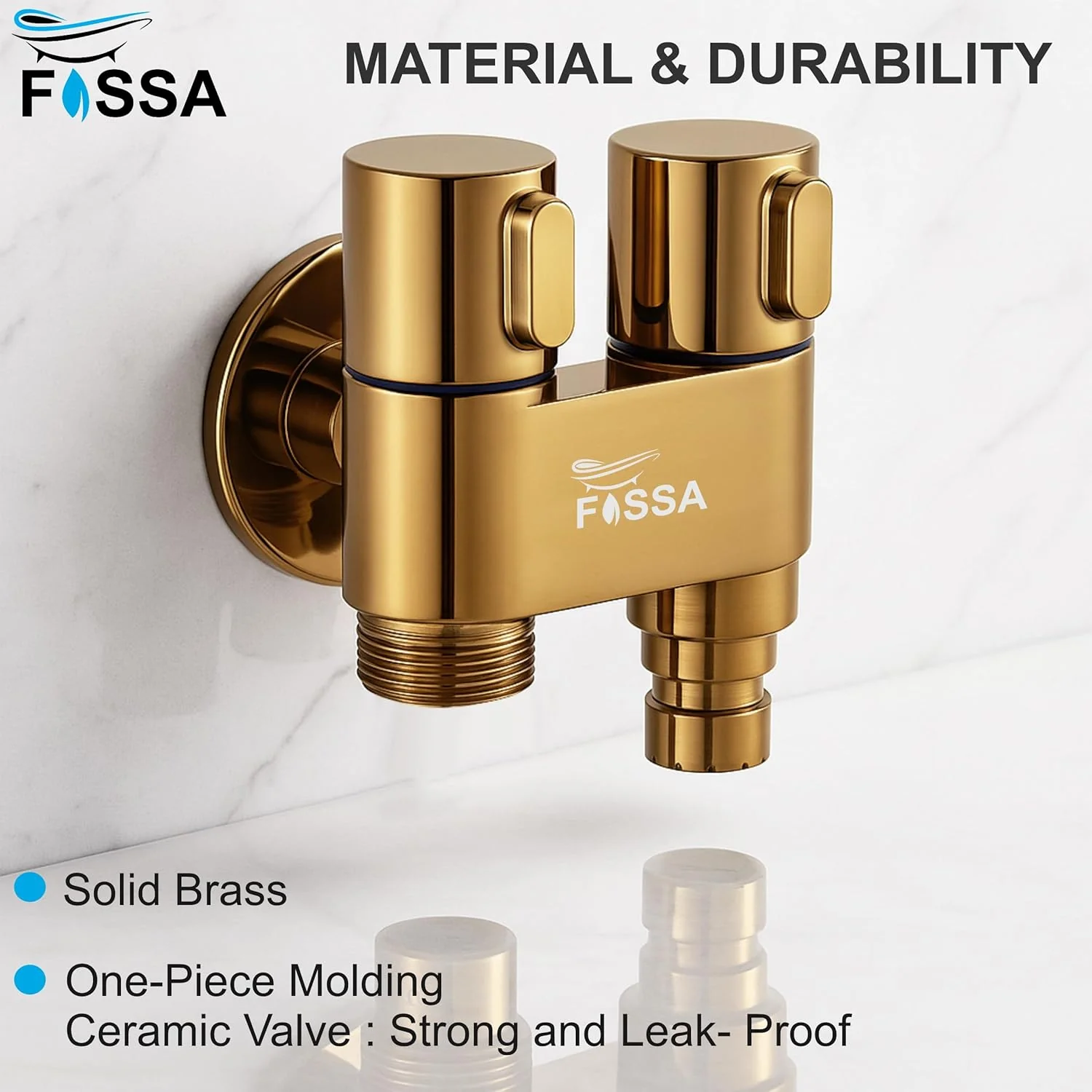 2 in 1 Brass Angle cock Gold For Use multi Purpose - Image 6