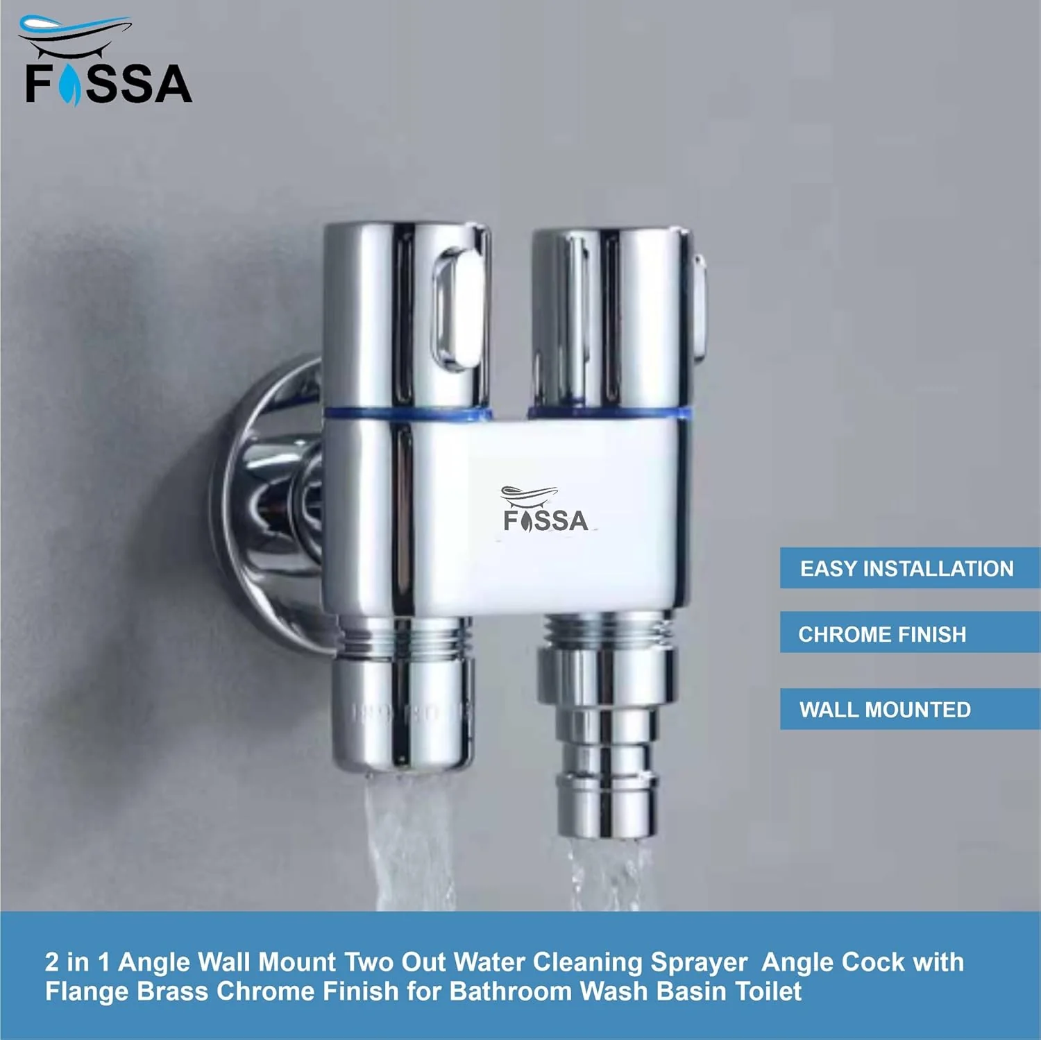 2 in 1 Brass Angle cock Silver For Use multi Purpose - Image 3