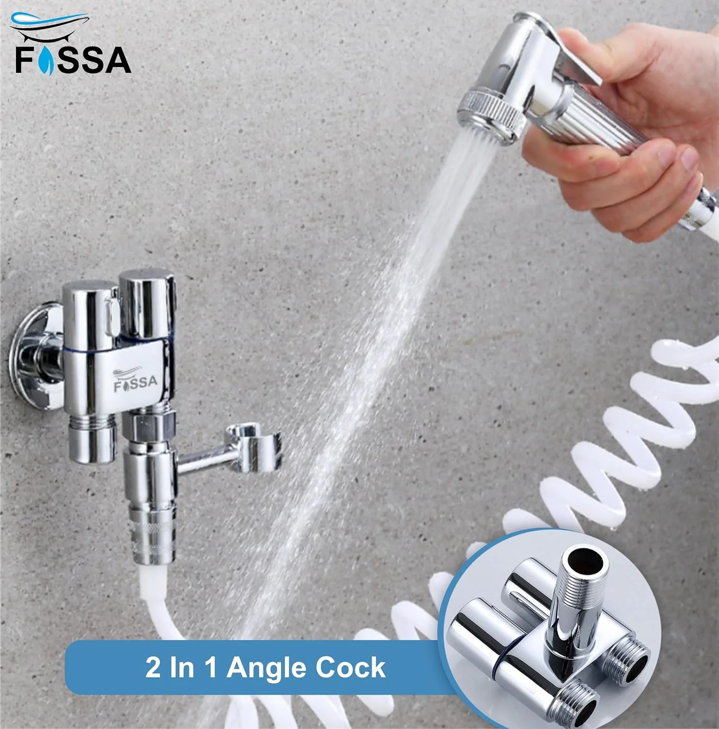 2 in 1 Brass Angle cock Silver For Use multi Purpose - Image 4