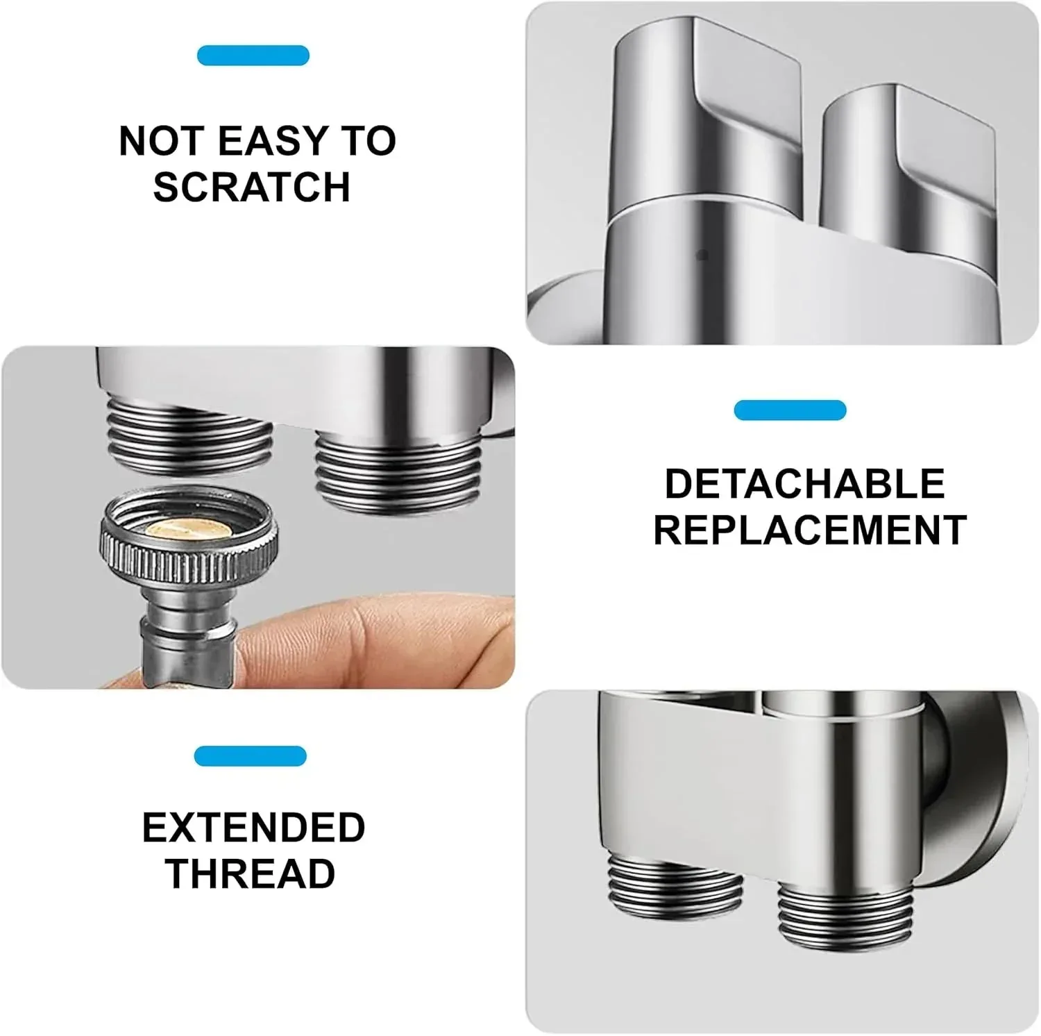 Diverter Laundry Faucet, 2 in 1 Brass Silver For Use multi Purpose - Image 3