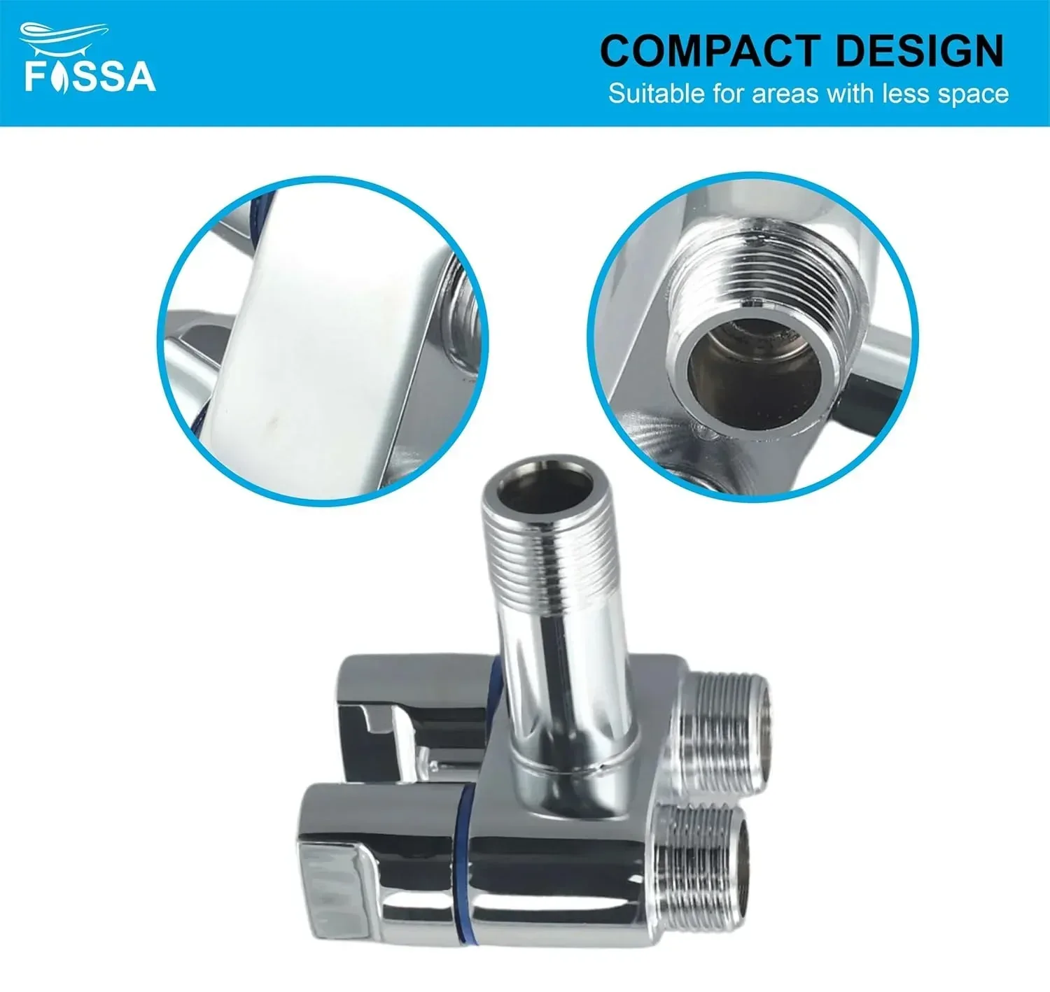 Dual Outlets Control Washing Machine Angle Valve Faucet with Nozzle Silver - Image 5