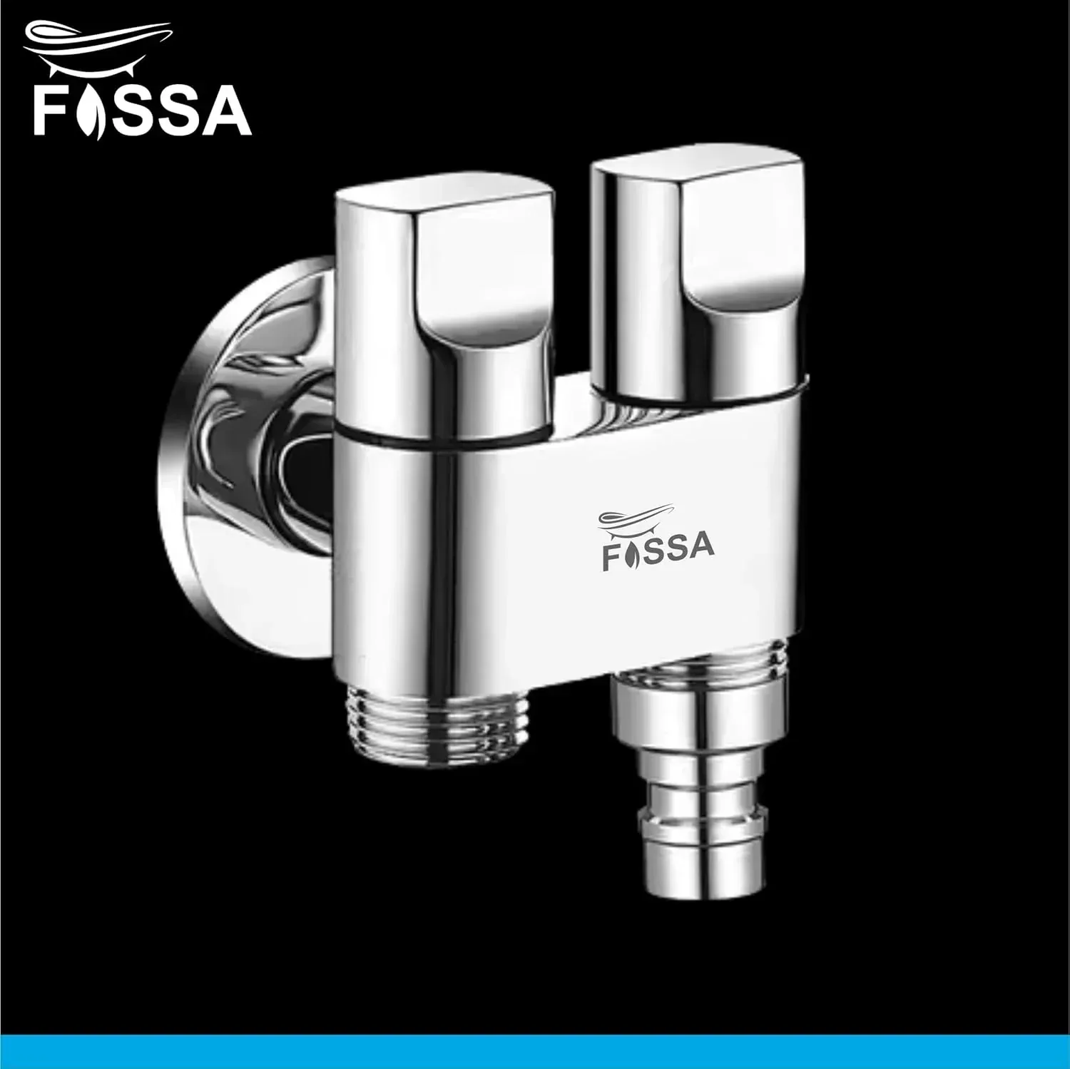 Dual Outlets Control Washing Machine Angle Valve Faucet with Nozzle Silver - Image 6