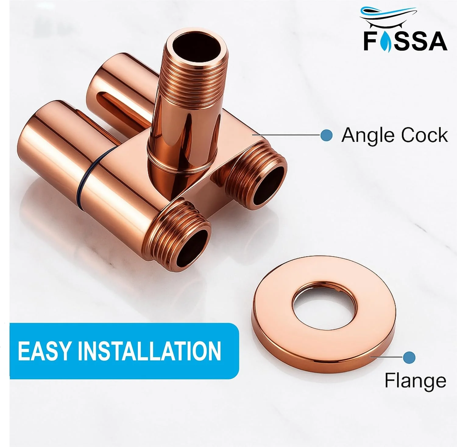 2 in 1 Brass Angle cock Rose gold For Use multi Purpose - Image 3