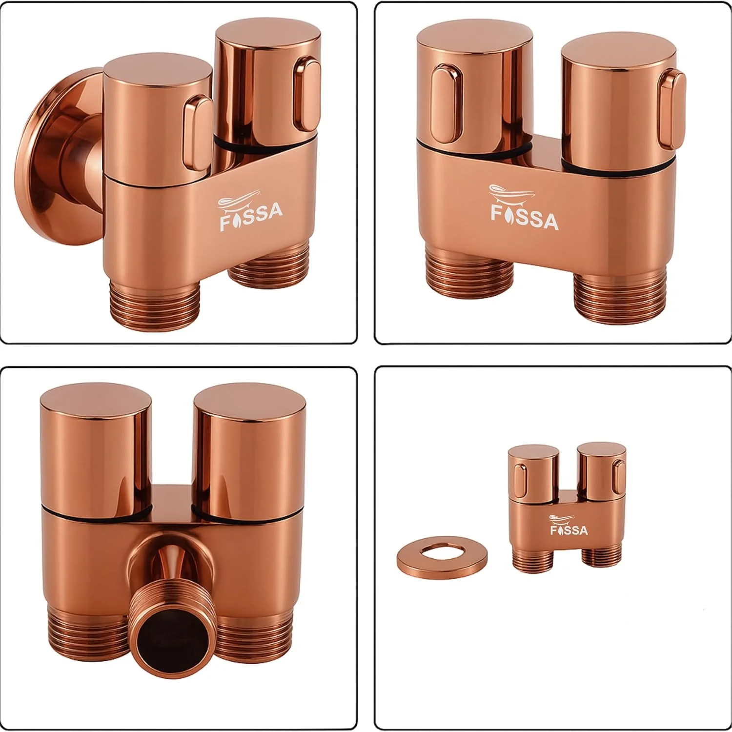 2 in 1 Brass Angle cock Rose gold For Use multi Purpose - Image 4
