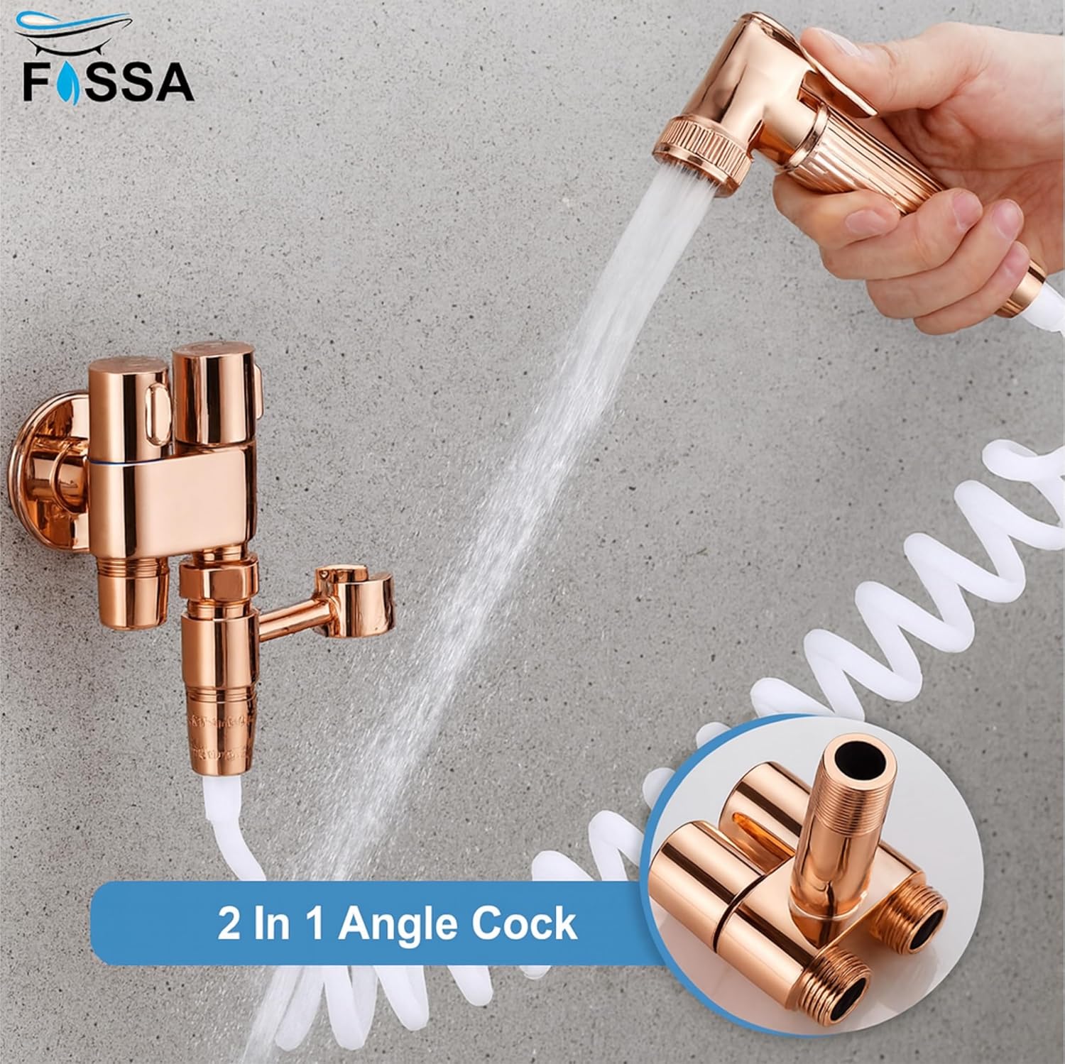 2 in 1 Brass Angle cock Rose gold For Use multi Purpose - Image 5