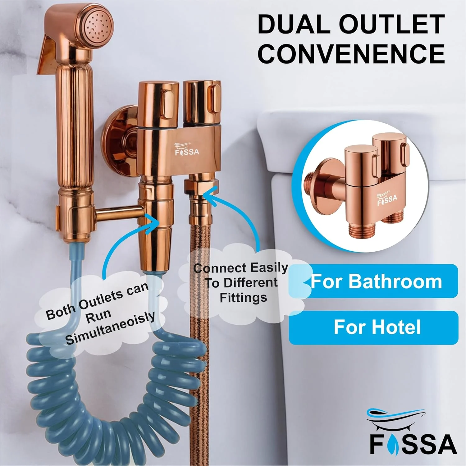 2 in 1 Brass Angle cock Rose gold For Use multi Purpose - Image 6