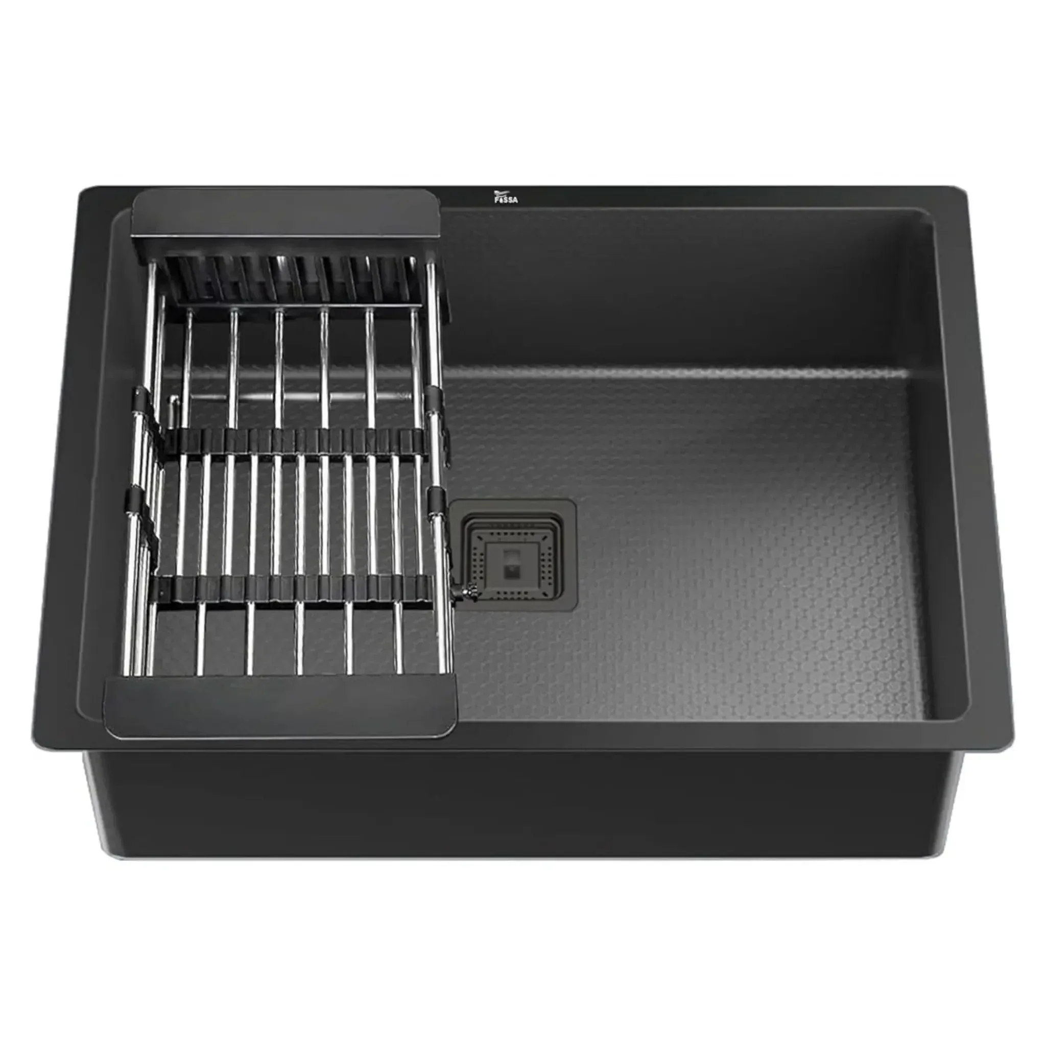 Honeycomb Embossed  (20"x17"x09") Inch Single Bowl Black Kitchen Sink with Nano Coating