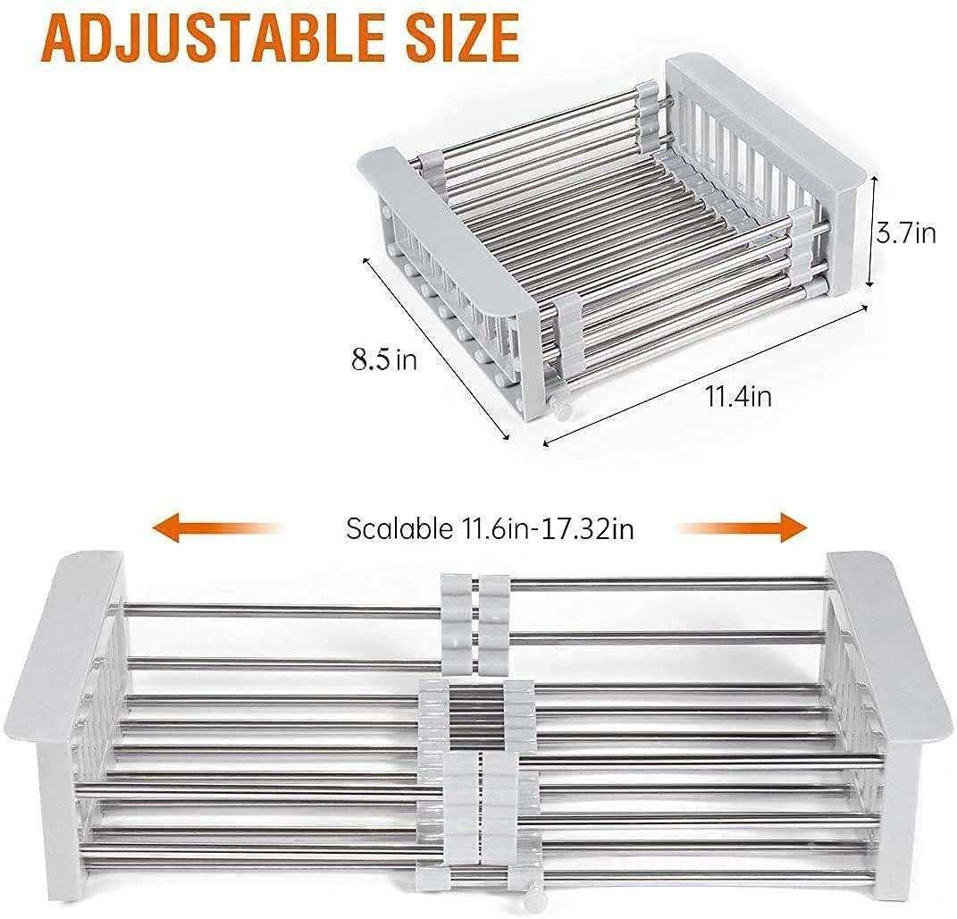 20 Inches Adjustable Vegetable Basket/Sink Strainer Grey - Image 5
