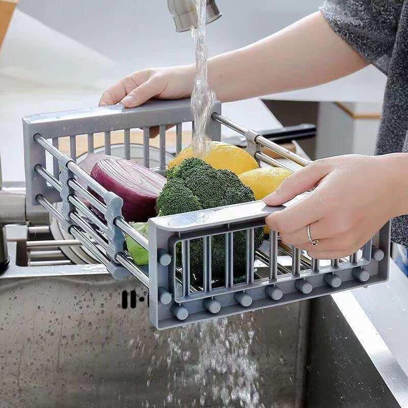 20 Inches Adjustable Vegetable Basket/Sink Strainer Grey - Image 6