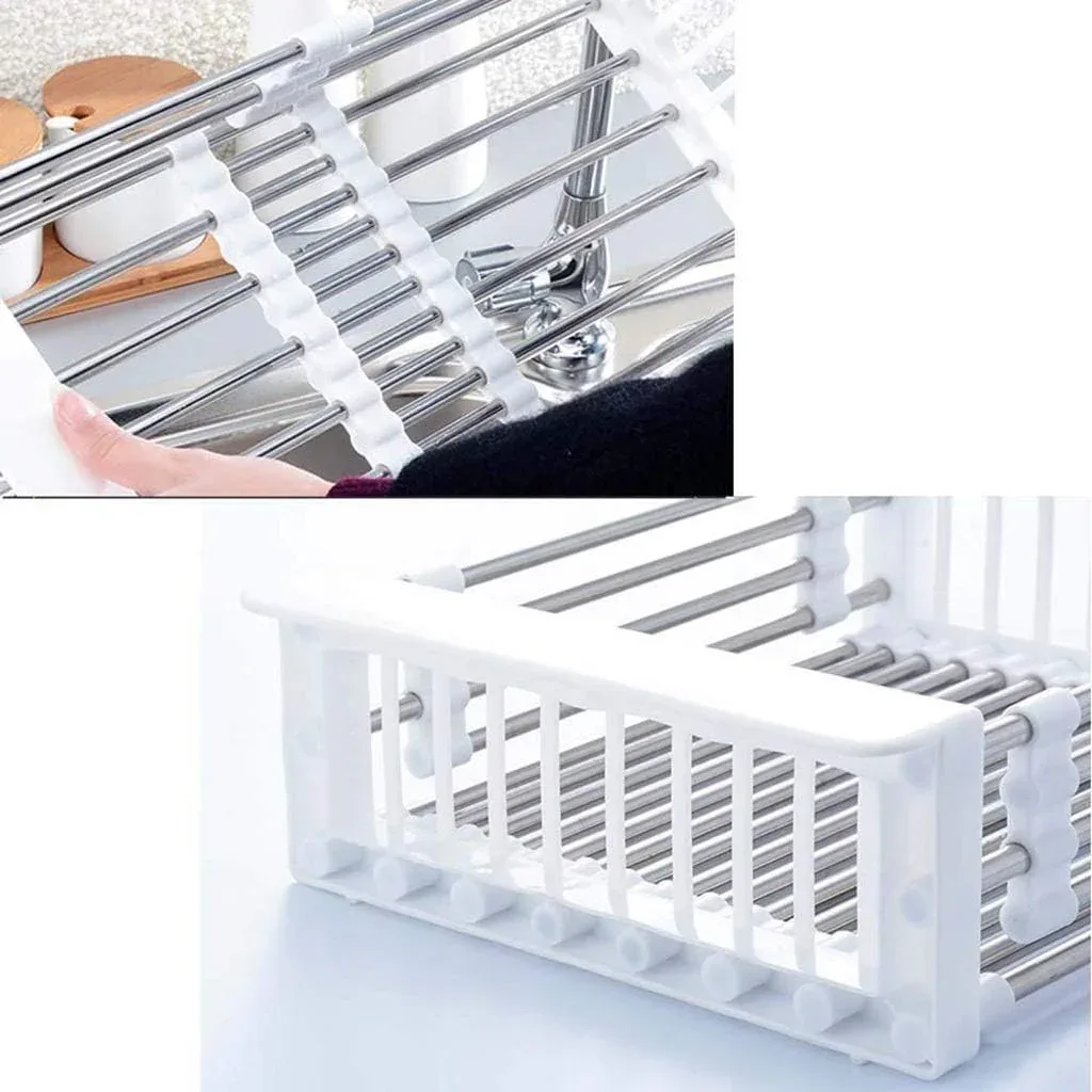 20 Inches Adjustable Vegetable Basket/Sink Strainer White - Image 4