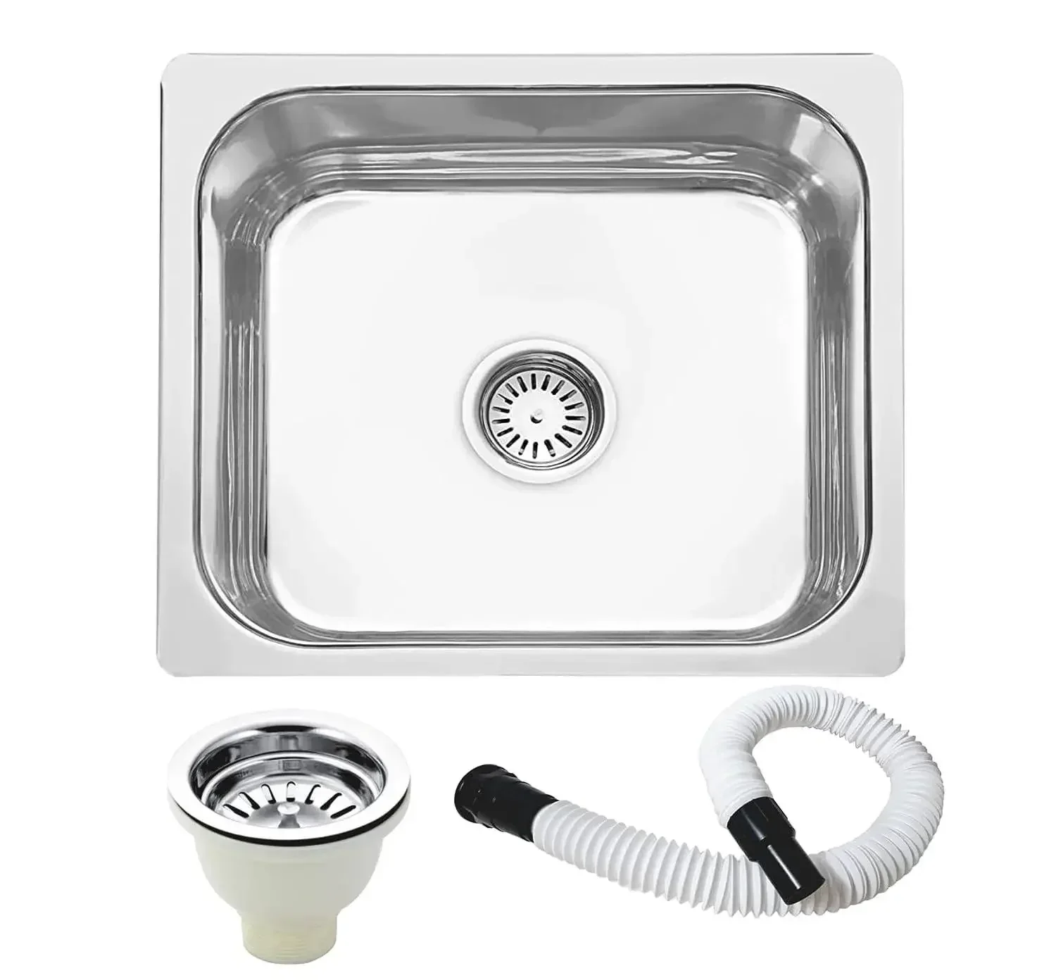 Premium Hydraulic (20"x17"x08") Single Bowl Indian Kitchen Sink Glossy Finish
