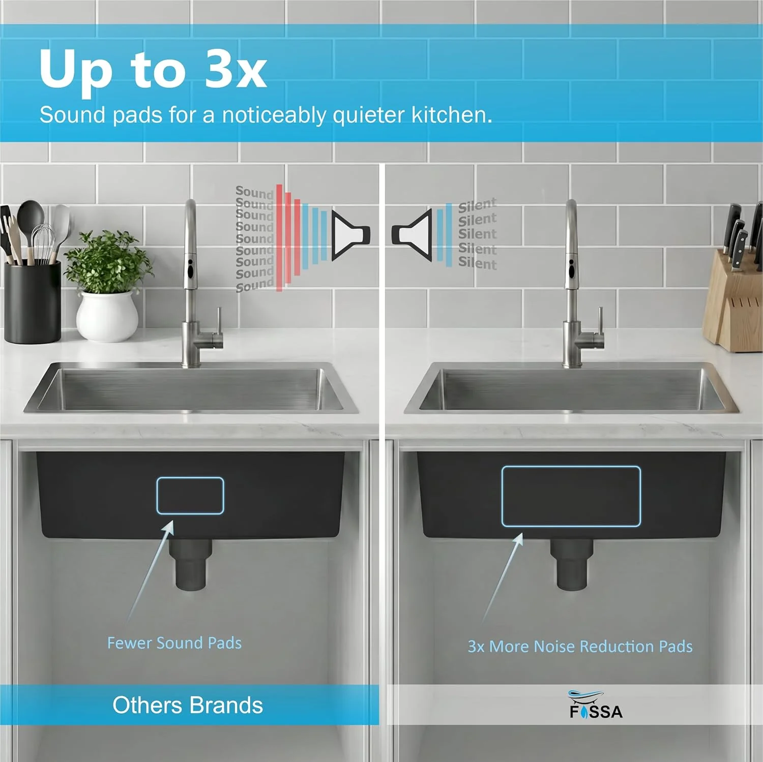 Aqua 304 Handmade (21 x 18 x 09 ) Inch SS Square Coupling Single Bowl Silver Kitchen Sink - Image 6