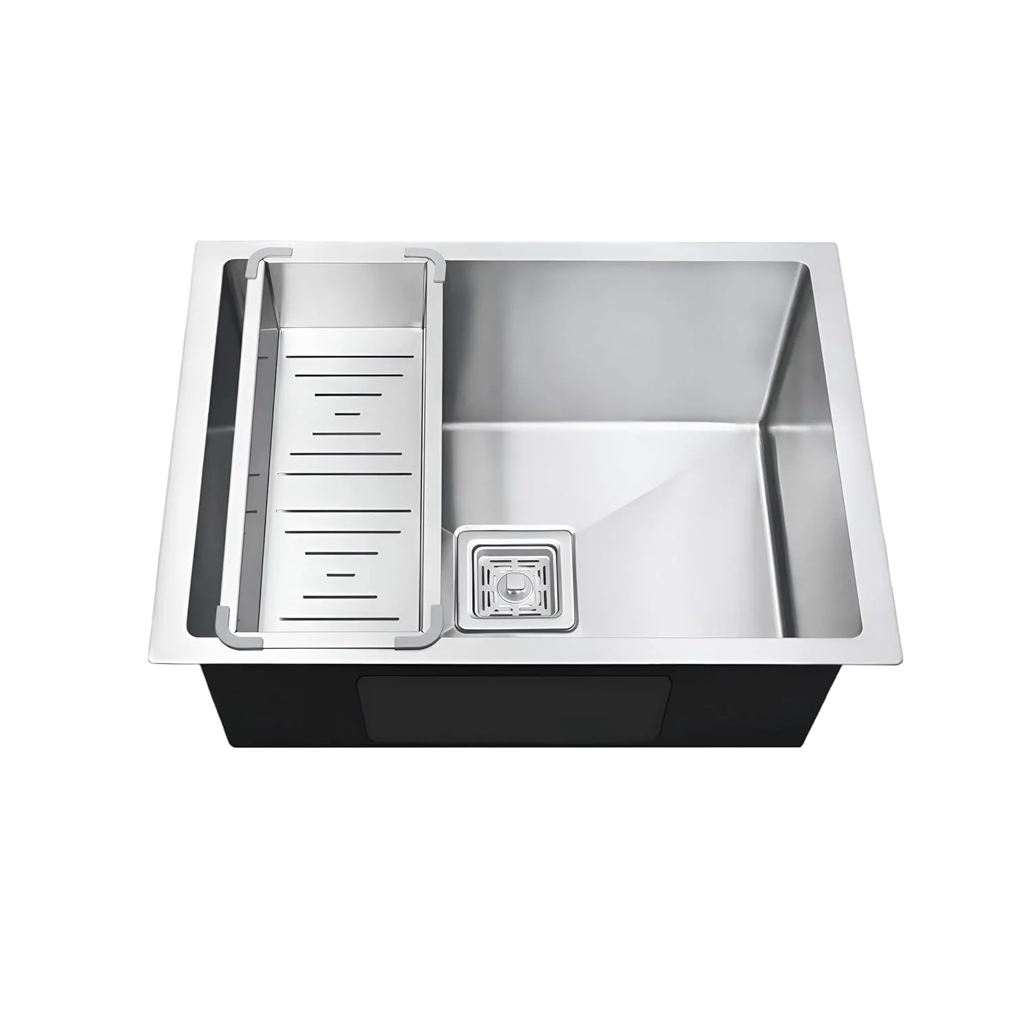 Aqua 304 Handmade (22x 18 x 09 ) Inch SS  Square Coupling Single Bowl Silver Kitchen Sink - Image 8