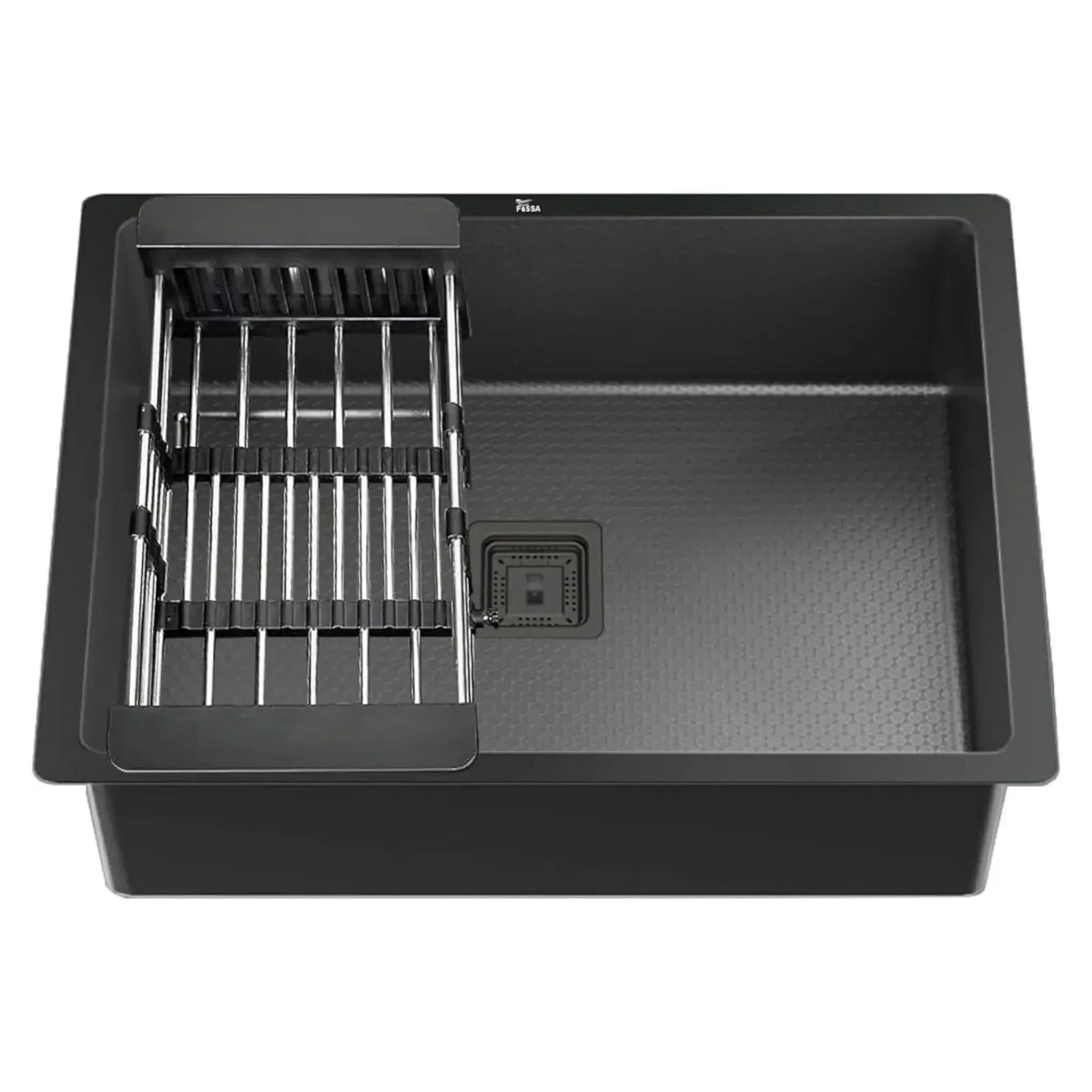 304 Honeycomb Embosse 24"x18"10  Single Bowl Black Kitchen Sink with Nano Coating