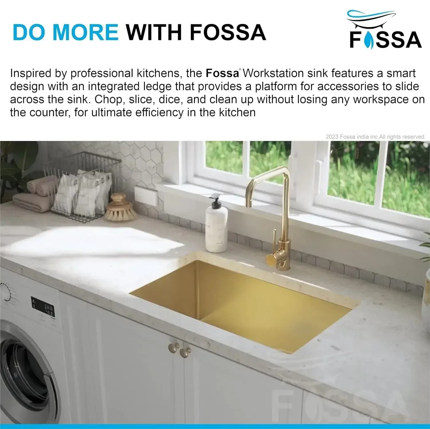 304 Handmade (24 x 18 x 10) Inch Stainless Steel Single Bowl Gold Kitchen Sink - Image 4