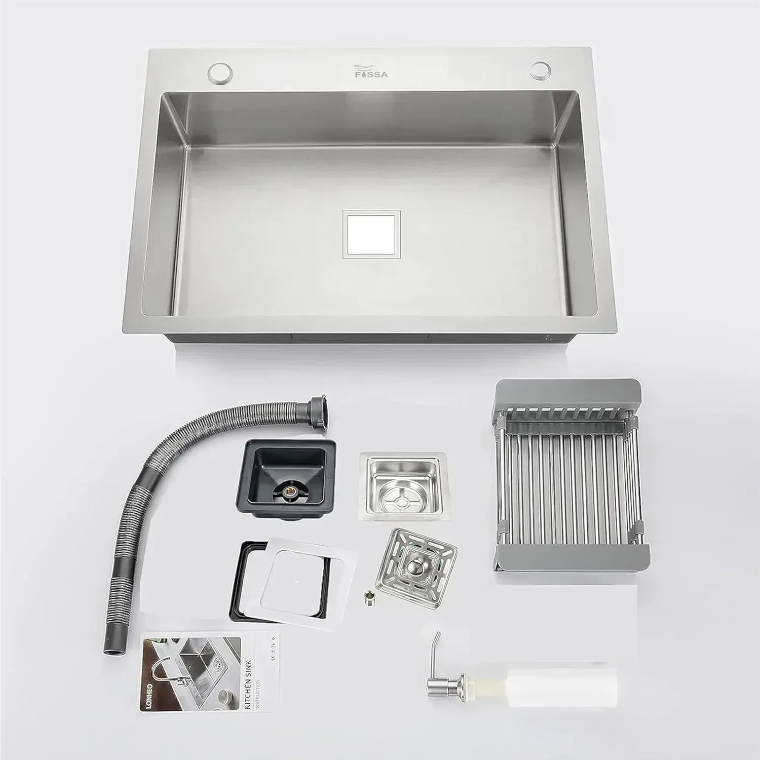 Premium Handmade (24 x 18 x 10) Inch Single Bowl Silver with Side Tap Hole Stainless Steel Kitchen Sink - Image 4