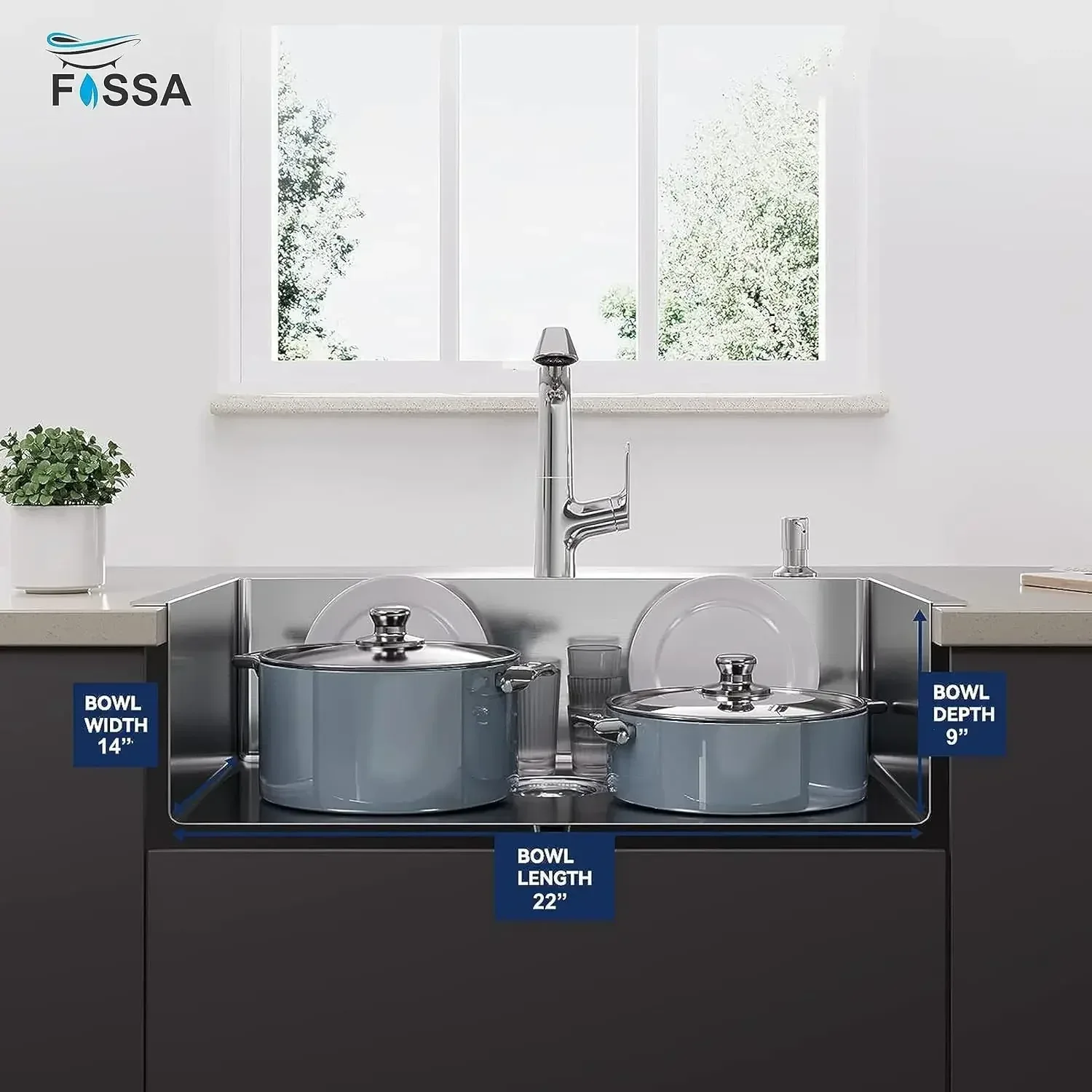 Premium Handmade (24 x 18 x 10) Inch Stainless Steel Single Bowl With Tap Hole Silver Kitchen Sink - Image 4
