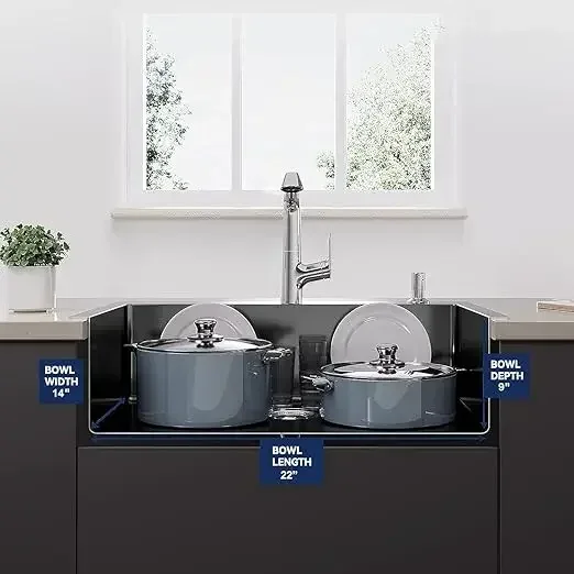 Premium Handmade (24 x 18 x 10) Inch  Single Bowl with Tap Hole Black Stainless Steel Kitchen Sink - Image 5
