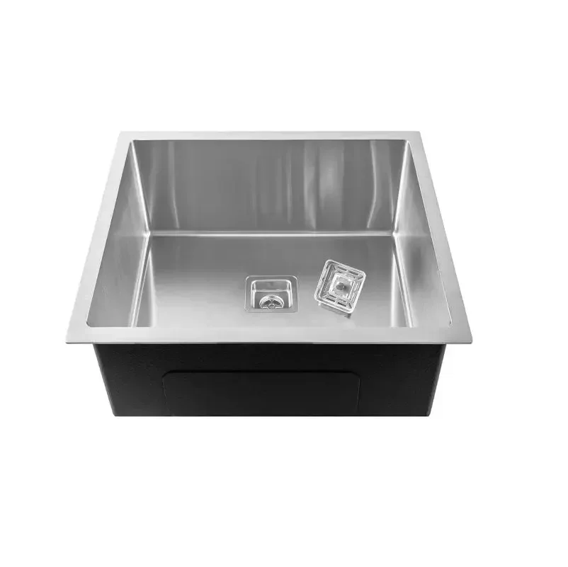 304 Handmade (24 x24x 10) inch Stainless Steel Single Bowl Silver Kitchen Sink