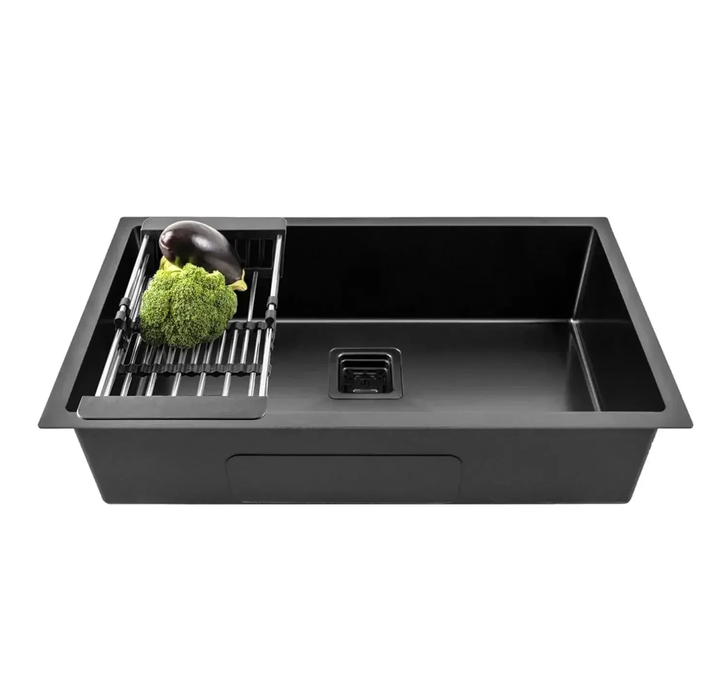 304 Handmade (27 x 18 x 10) Inch Stainless Steel Single Bowl Black Kitchen Sink