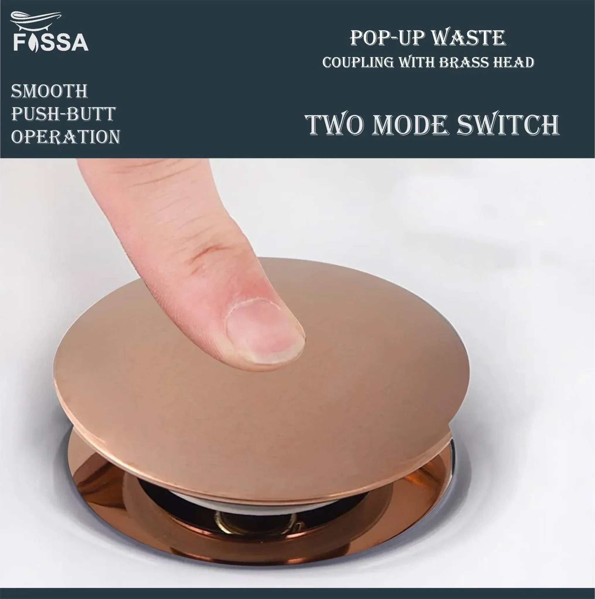 3 Inch Rose Gold Brass Pop Up Waste Coupling - Image 4