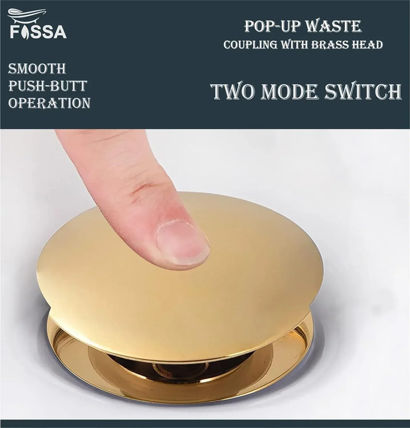 3 Inch Gold Brass Pop Up Waste Coupling - Image 3