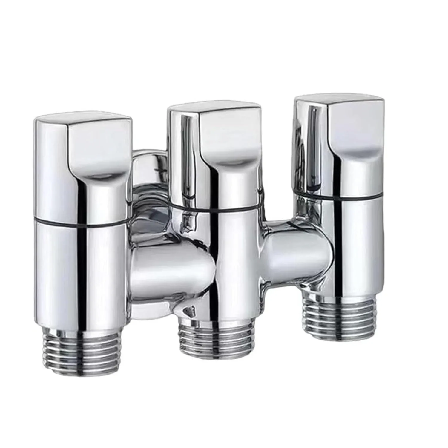 3 in 1 Outlet Laundry Faucet Silver Stainless Steel Angle Valve