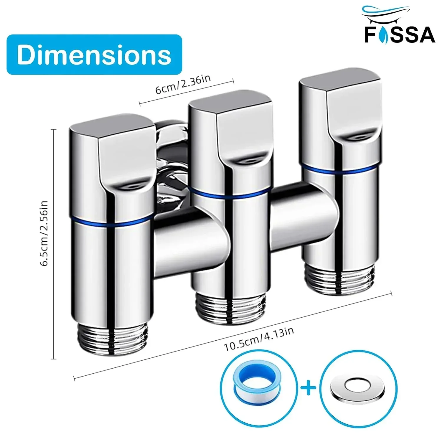 3 in 1 Outlet Laundry Faucet Silver Stainless Steel Angle Valve - Image 2