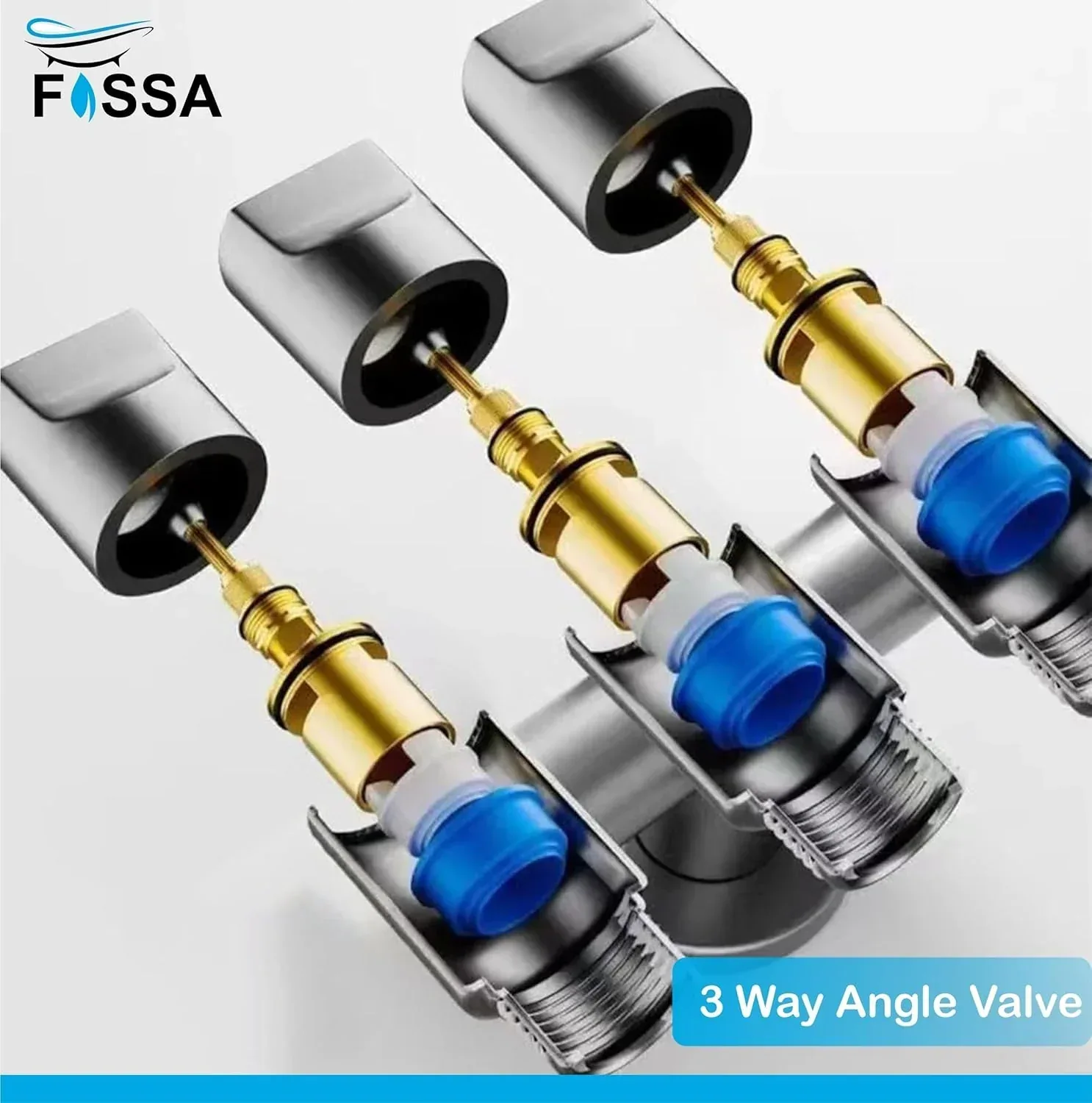 3 in 1 Outlet Laundry Faucet Silver Stainless Steel Angle Valve - Image 4