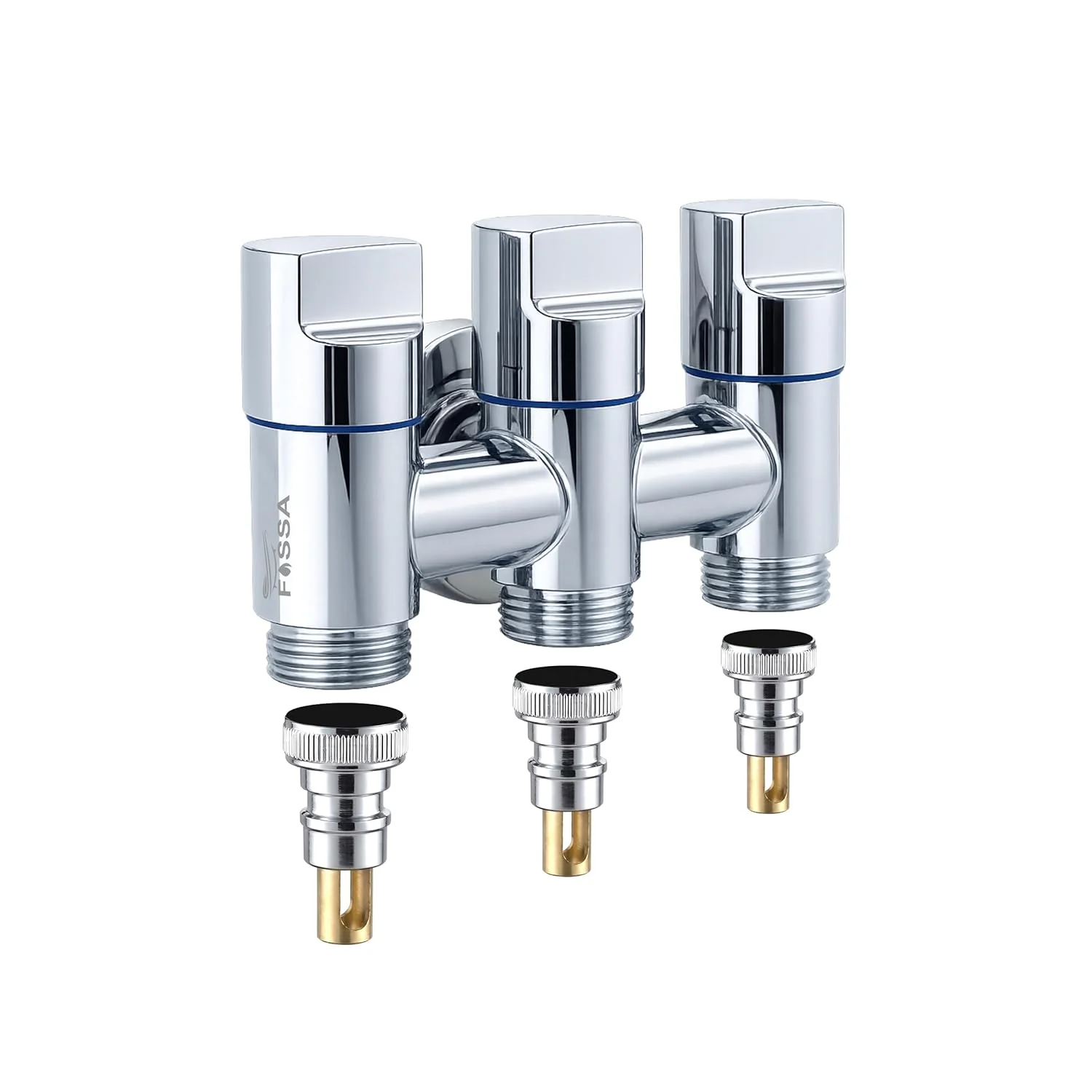 3 Way Laundry Faucet Silver Stainless Steel Angle Valve With Nozzle