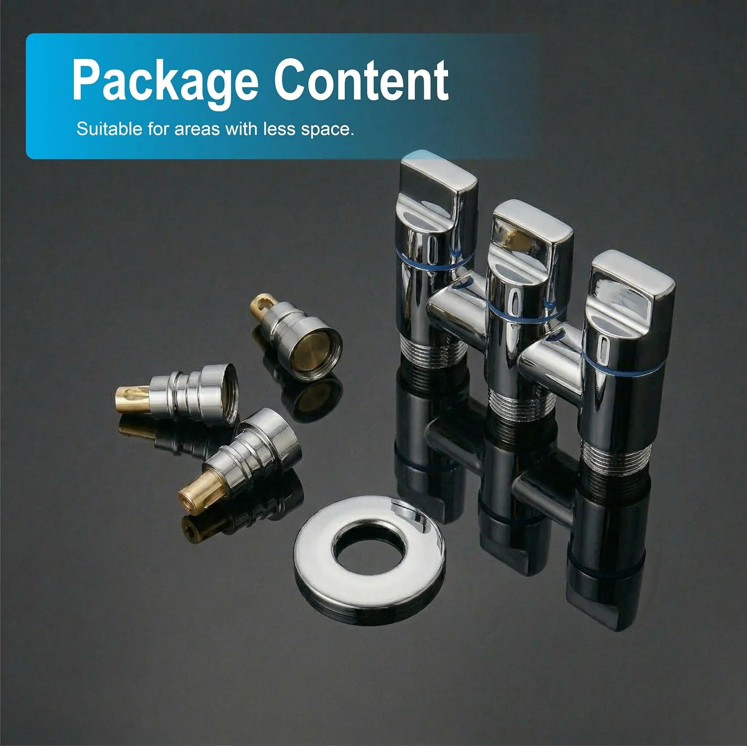 3 Way Laundry Faucet Silver Stainless Steel Angle Valve With Nozzle - Image 3